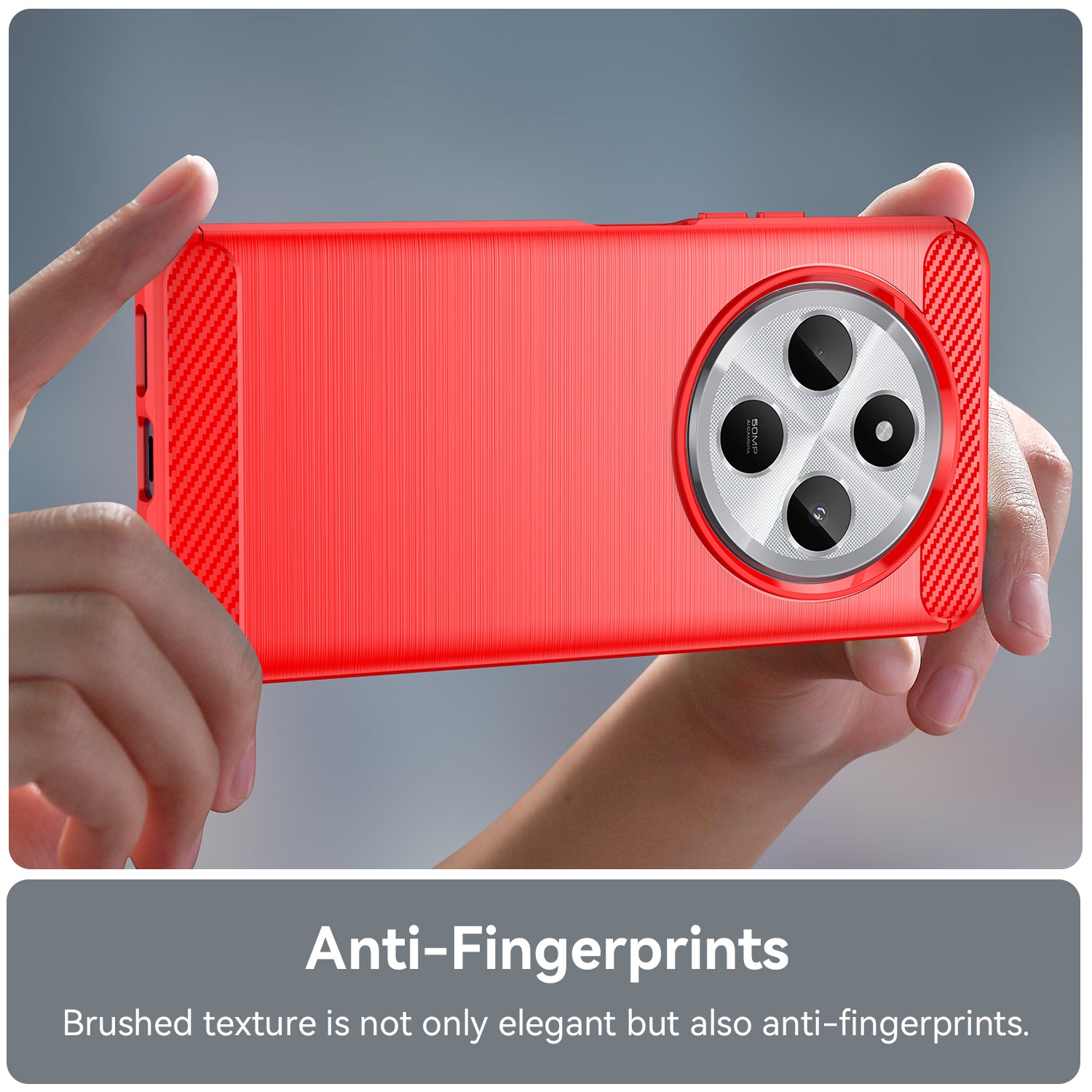 Xiaomi Redmi 14C 4G Carbon Fibre TPU Case Slim Shockproof Cover Red