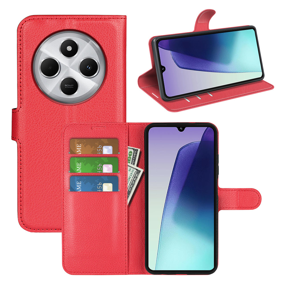 Xiaomi Redmi 14C PU Wallet Case (Red)