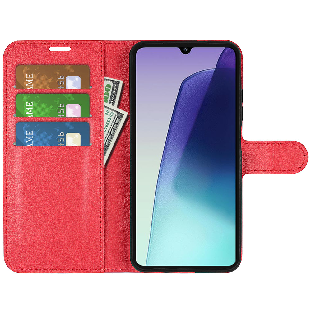 Xiaomi Redmi 14C PU Wallet Case (Red)