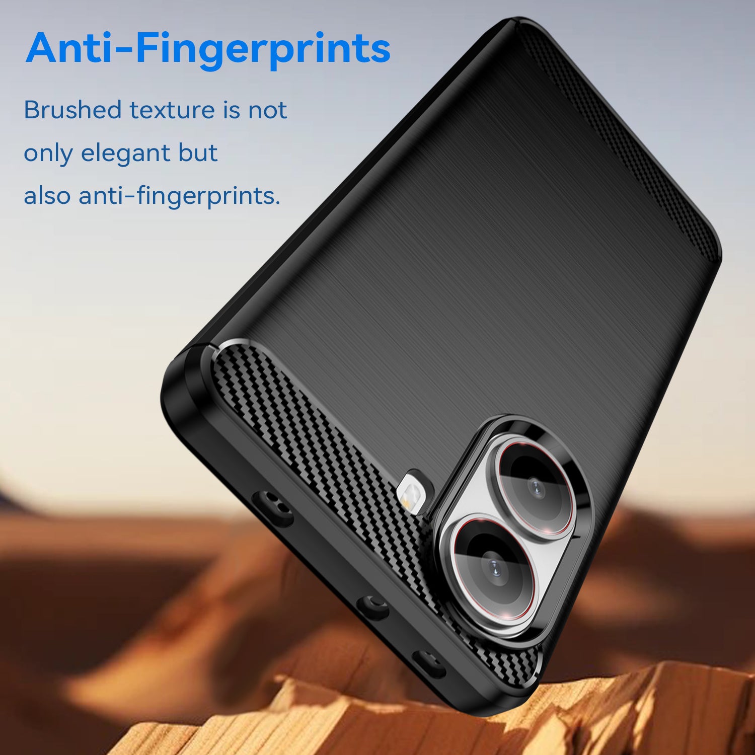 Xiaomi Poco X7 Pro Carbon Fibre TPU Case Slim Shockproof Cover Black