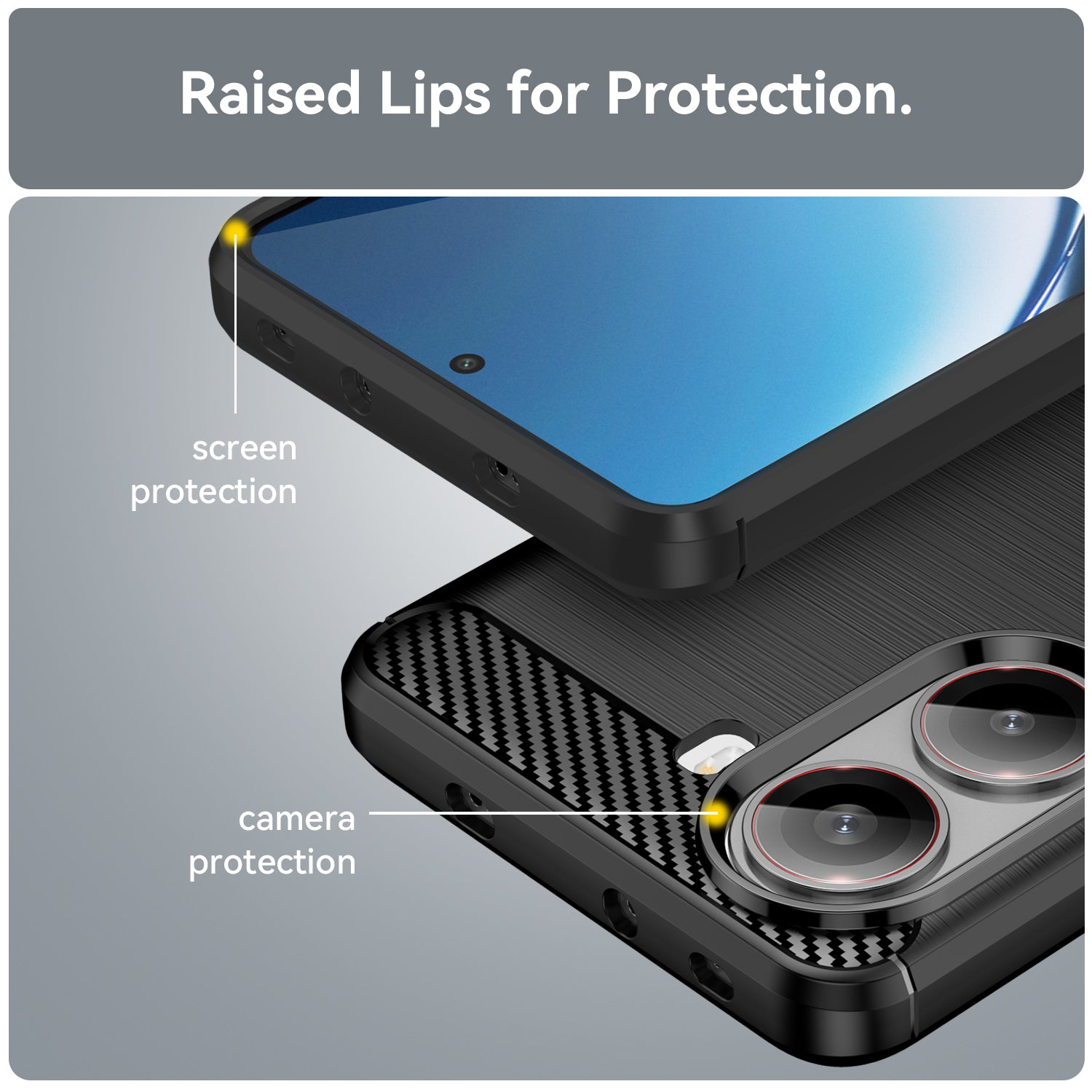 Xiaomi Poco X7 Pro Carbon Fibre TPU Case Slim Shockproof Cover Black
