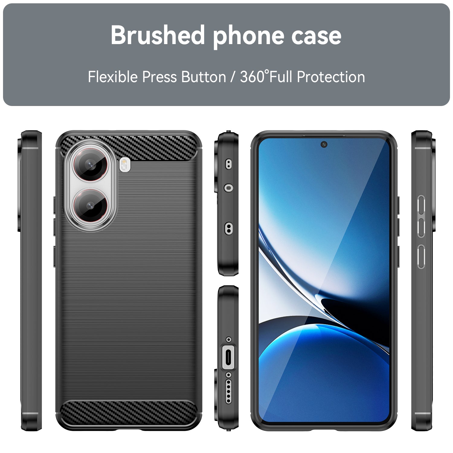 Xiaomi Poco X7 Pro Carbon Fibre TPU Case Slim Shockproof Cover Black