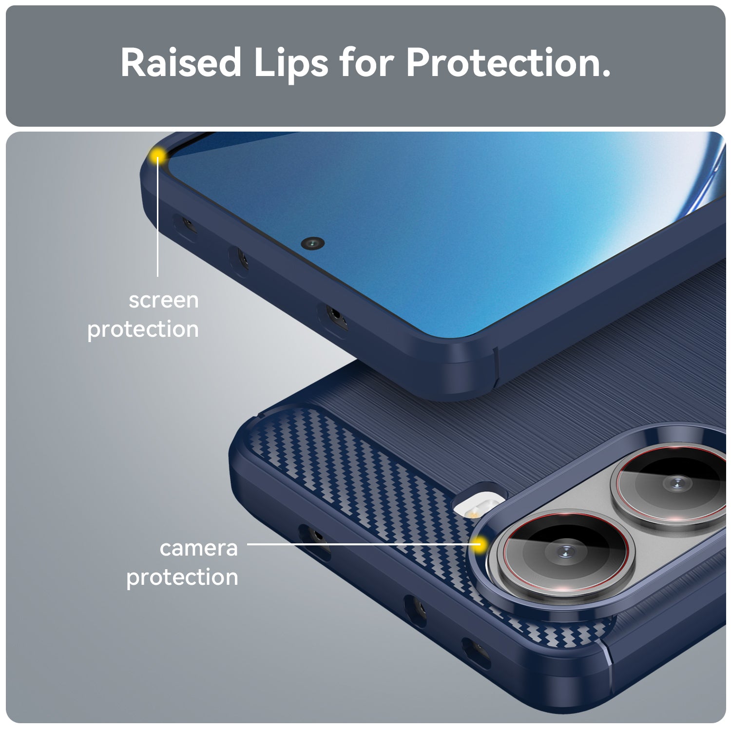 Xiaomi Poco X7 Pro Carbon Fibre TPU Case Slim Shockproof Cover Navy