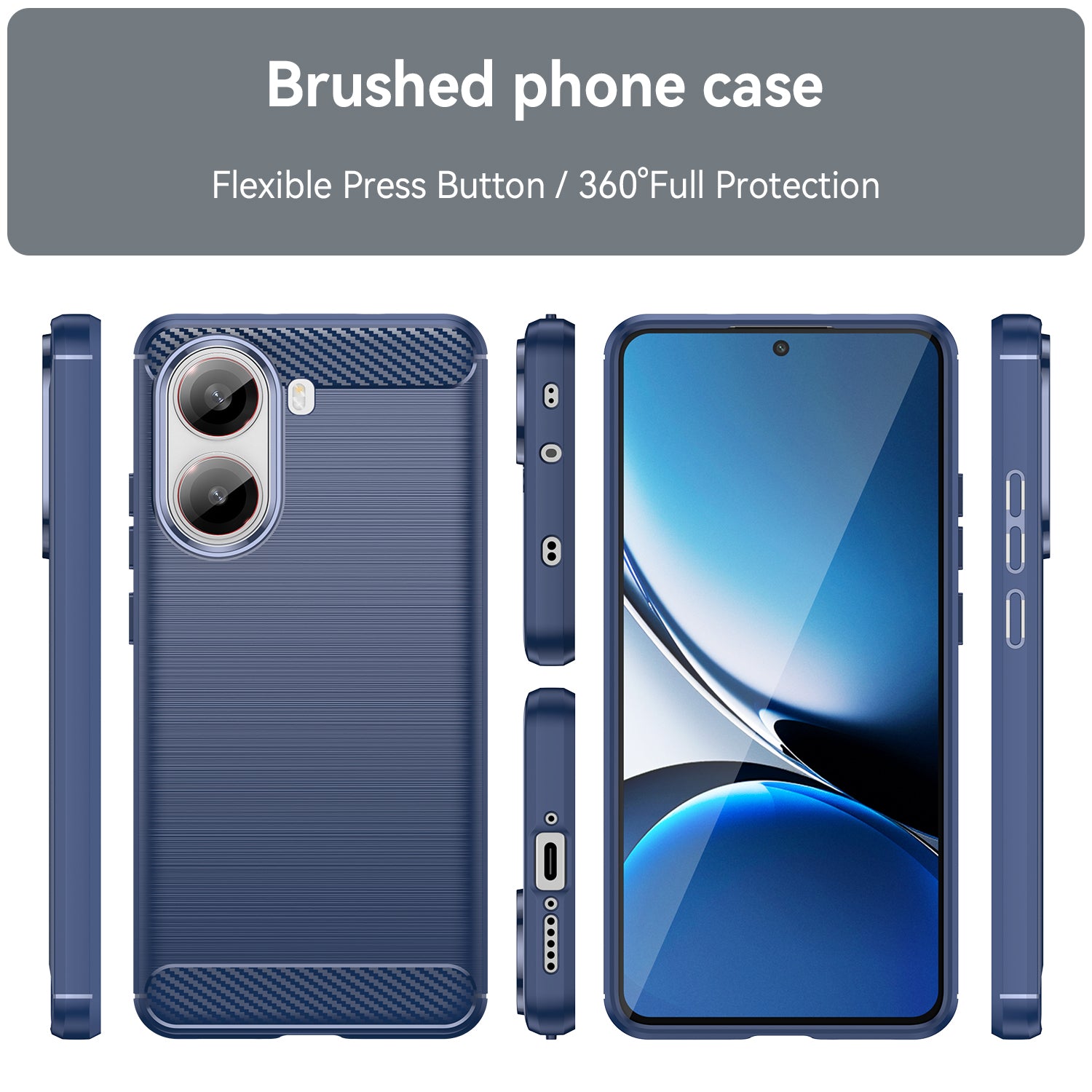 Xiaomi Poco X7 Pro Carbon Fibre TPU Case Slim Shockproof Cover Navy