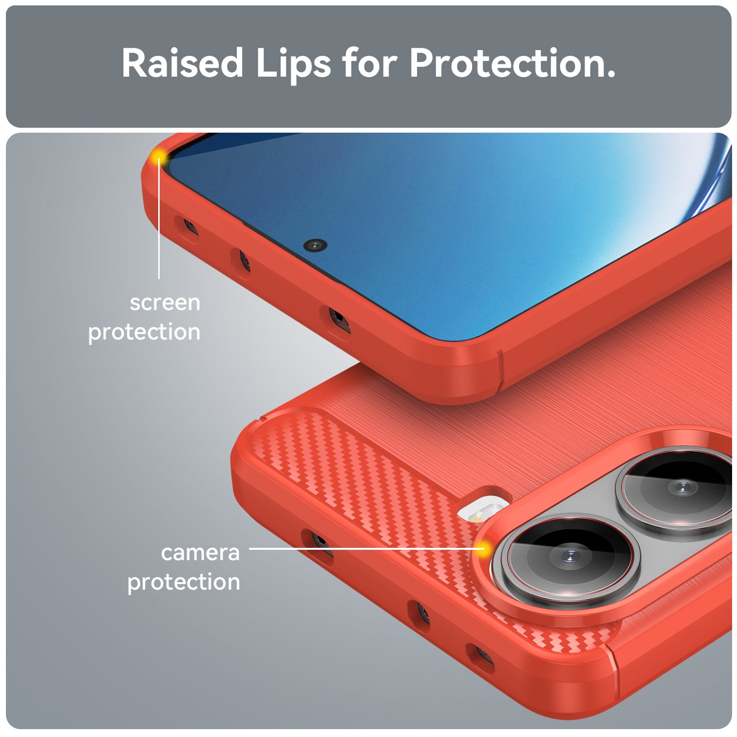 Xiaomi Poco X7 Pro Carbon Fibre TPU Case Slim Shockproof Cover Red
