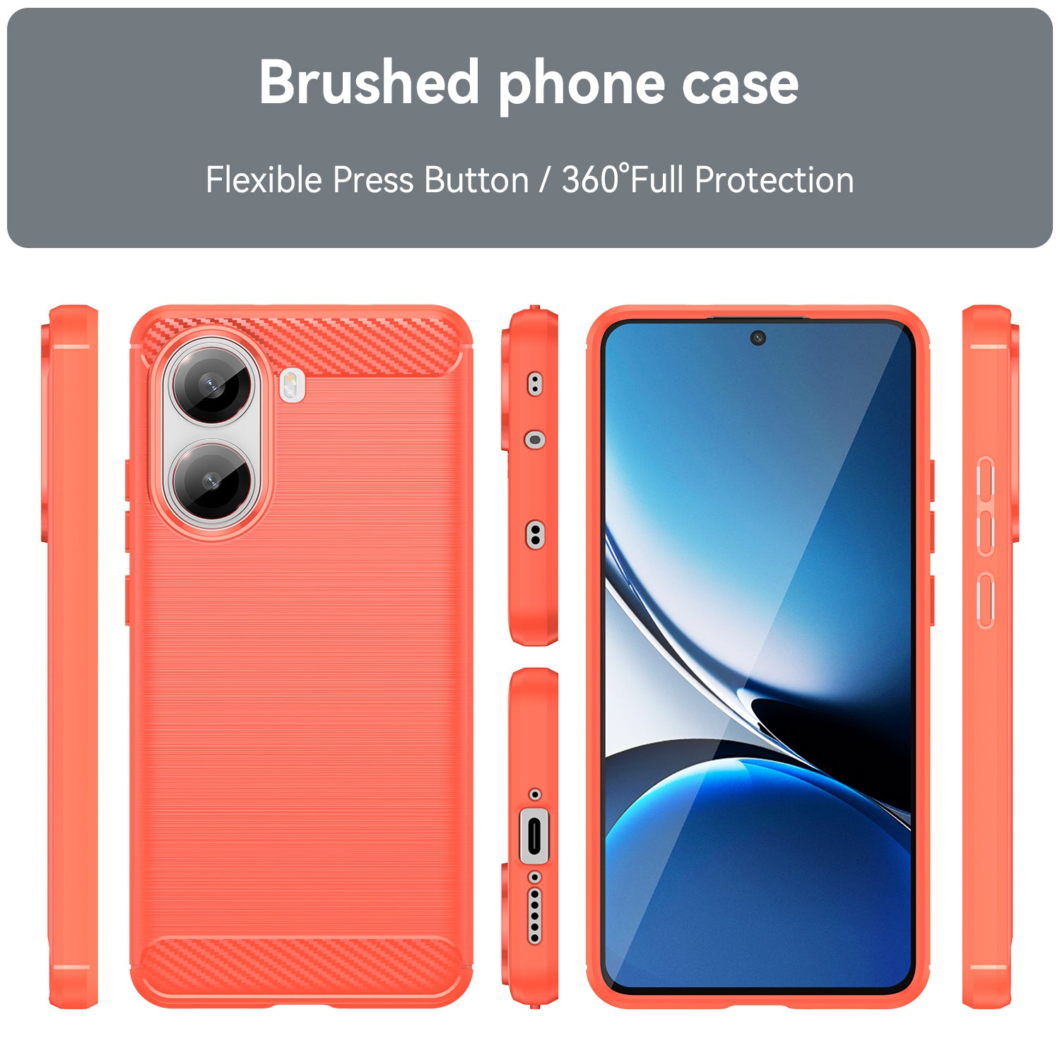 Xiaomi Poco X7 Pro Carbon Fibre TPU Case Slim Shockproof Cover Red