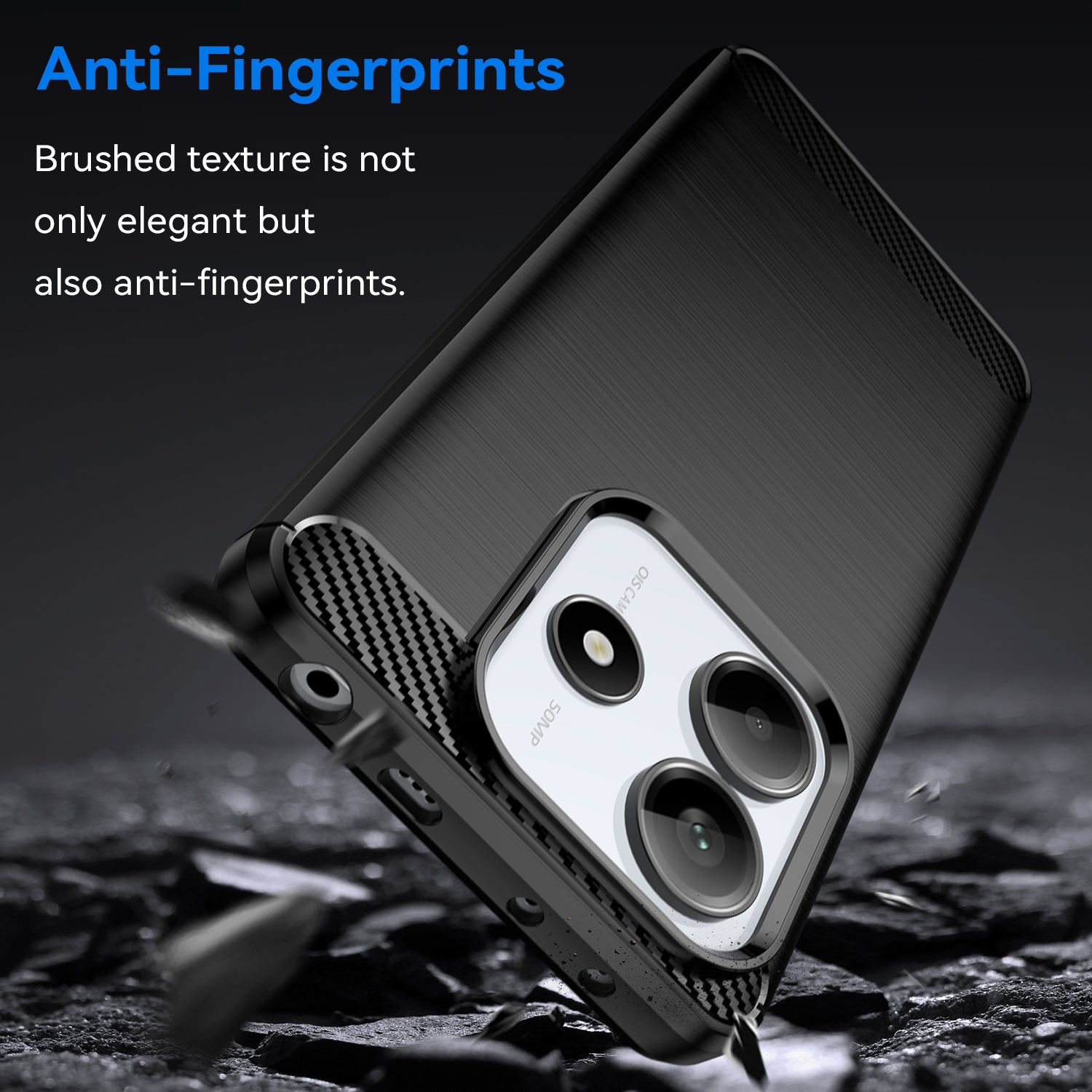 Xiaomi Redmi Note 14 5G Carbon Fibre TPU Case Slim Shockproof Cover Black