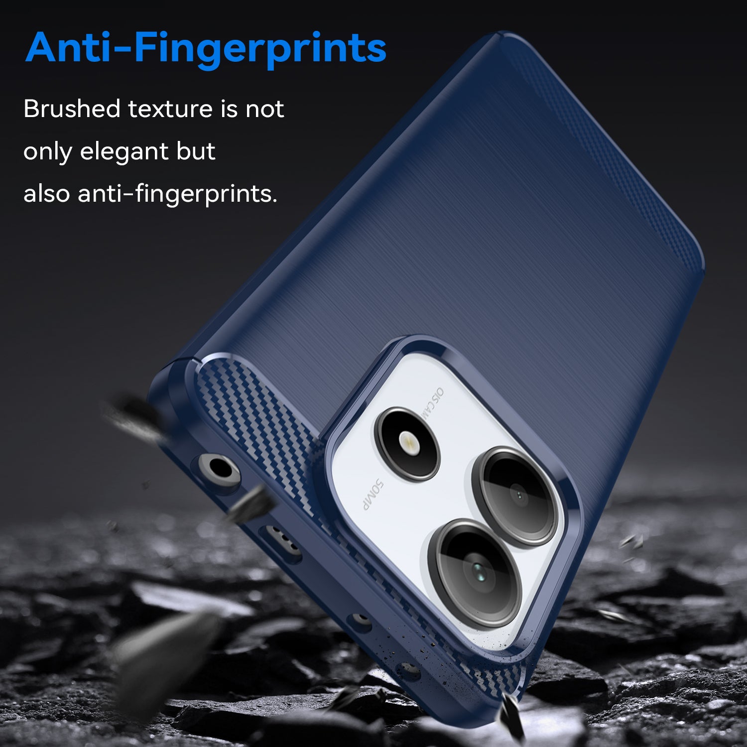 Xiaomi Redmi Note 14 5G Carbon Fibre TPU Case Slim Shockproof Cover Navy