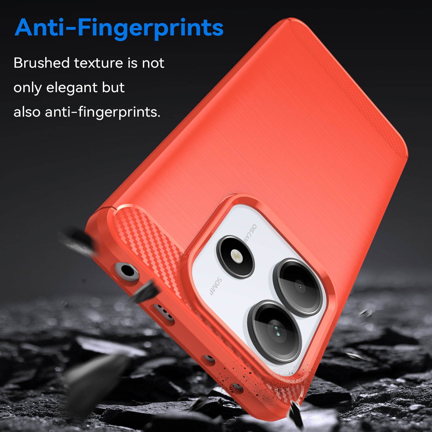 Xiaomi Redmi Note 14 5G Carbon Fibre TPU Case Slim Shockproof Cover Red