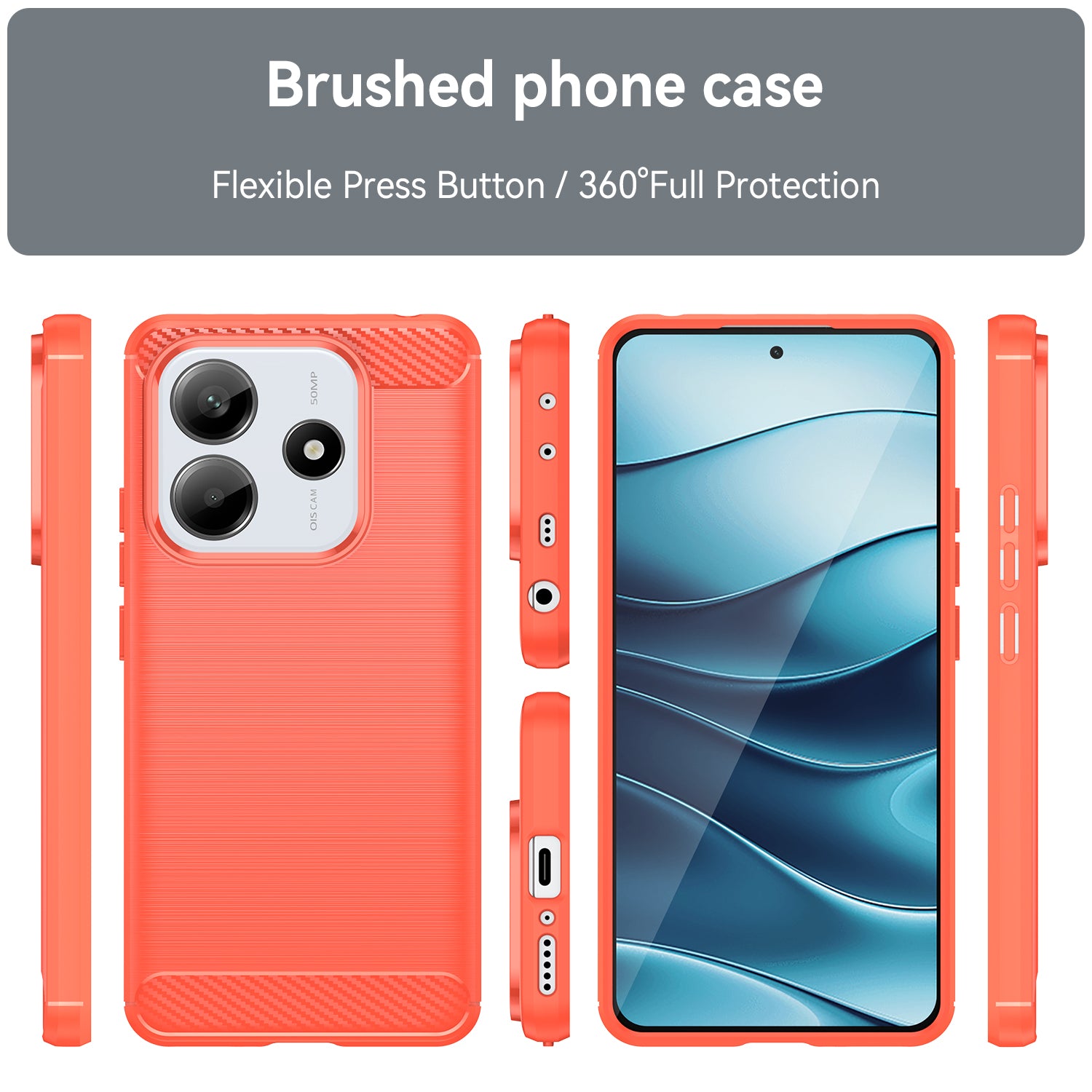 Xiaomi Redmi Note 14 5G Carbon Fibre TPU Case Slim Shockproof Cover Red