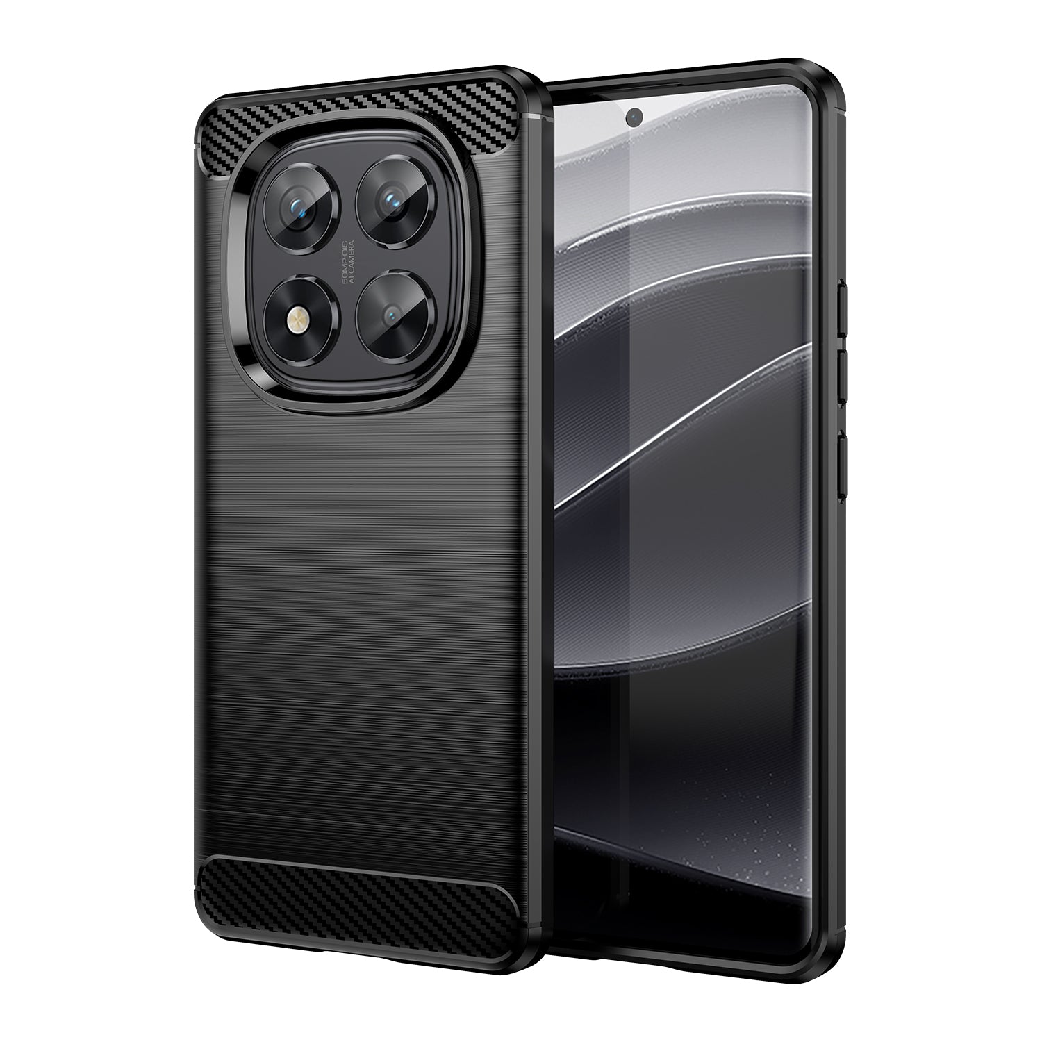 Xiaomi Redmi Note 14 Pro 5G Carbon Fibre TPU Case Slim Shockproof Cover Black