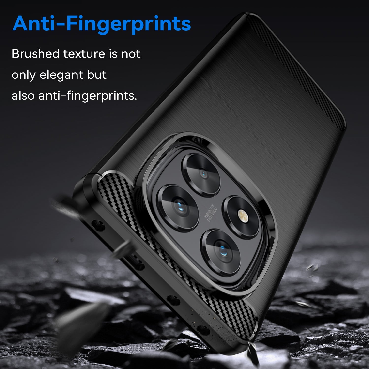 Xiaomi Redmi Note 14 Pro 5G Carbon Fibre TPU Case Slim Shockproof Cover Black