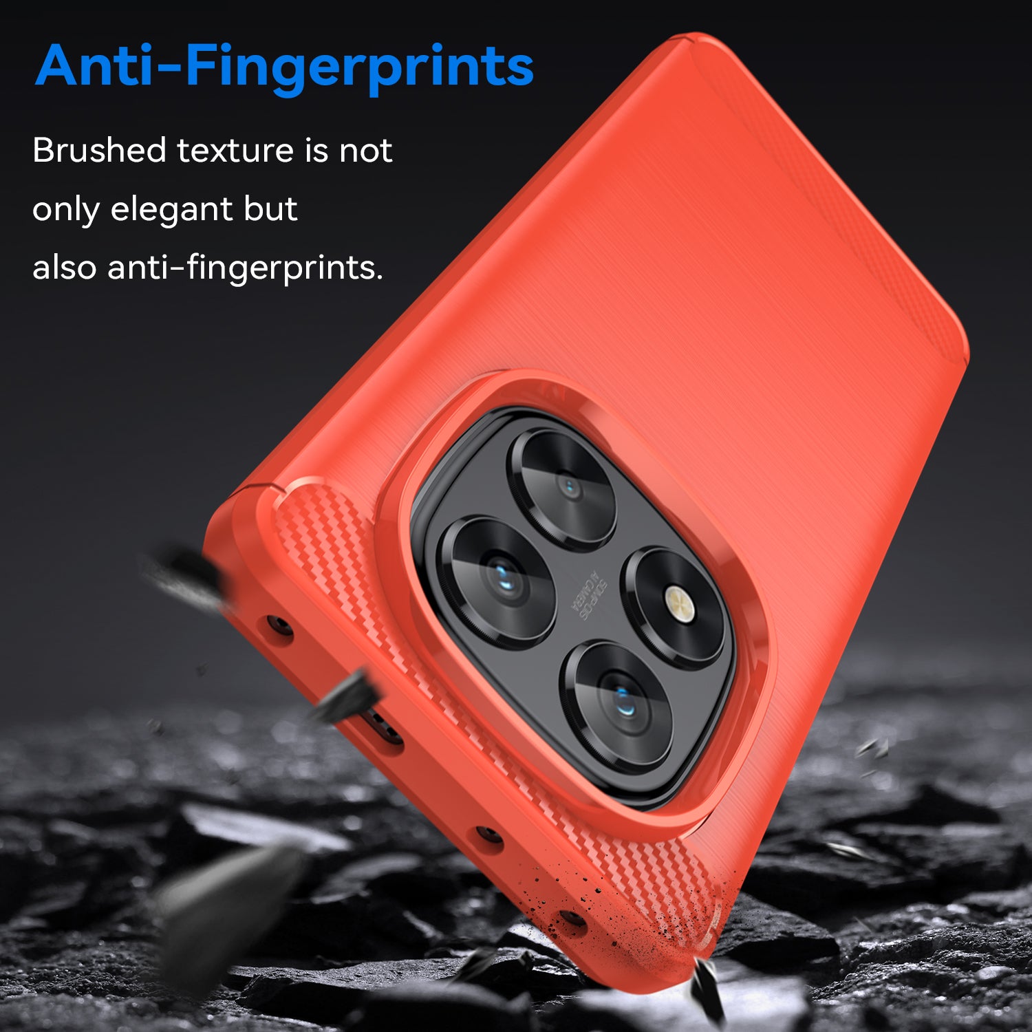 Xiaomi Redmi Note 14 Pro 5G Carbon Fibre TPU Case Slim Shockproof Cover Red