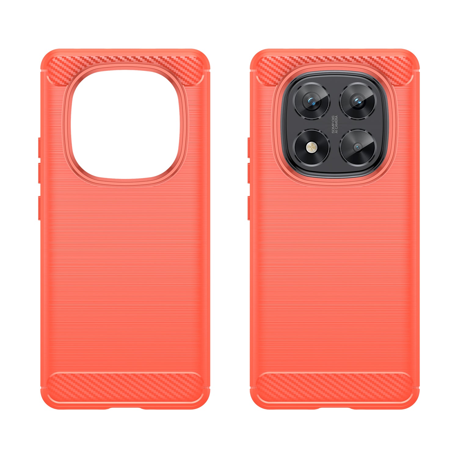 Xiaomi Redmi Note 14 Pro 5G Carbon Fibre TPU Case Slim Shockproof Cover Red