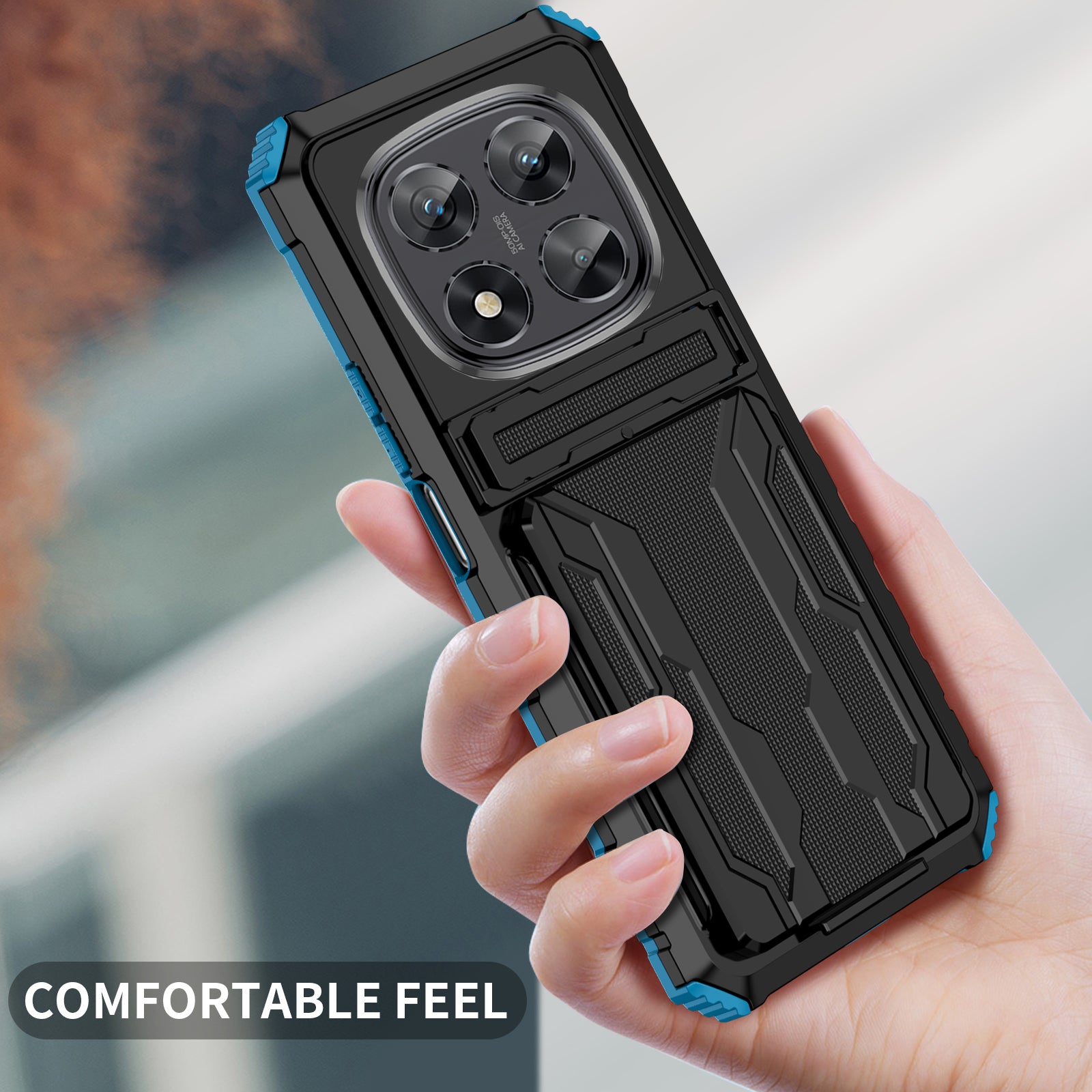 Xiaomi Redmi Note 14 Pro 5G Heavy Duty Kickstand Card Holder Case Shockproof Navy