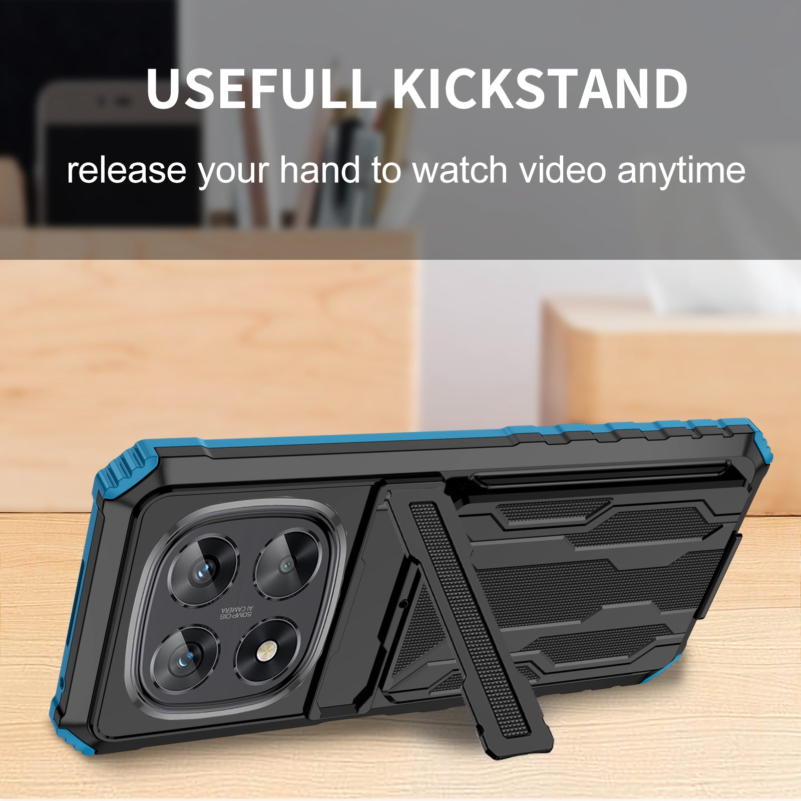 Xiaomi Redmi Note 14 Pro 5G Heavy Duty Kickstand Card Holder Case Shockproof Navy