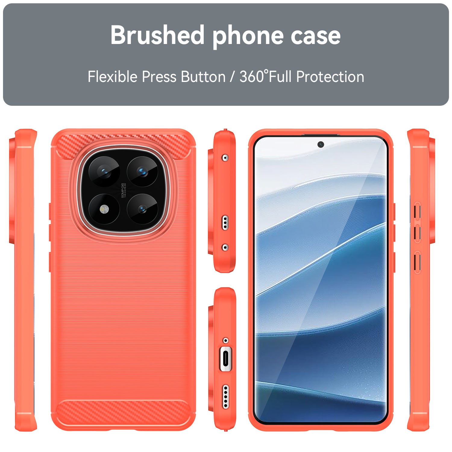 Xiaomi Redmi Note 14 Pro Plus 5G Carbon Fibre TPU Case Slim Shockproof Cover Red