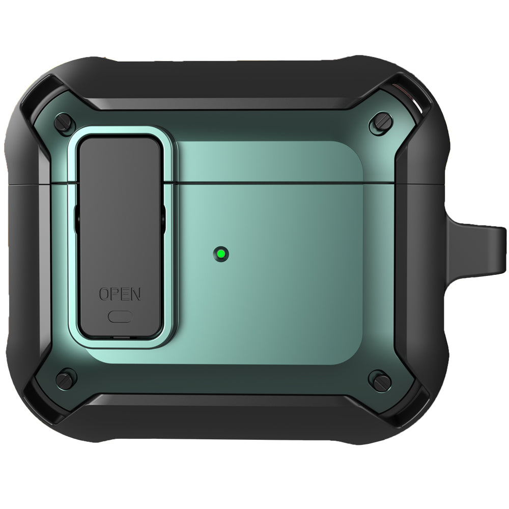 Apple AirPods 3 Rugged Armor Lock Case with Carabiner - Teal