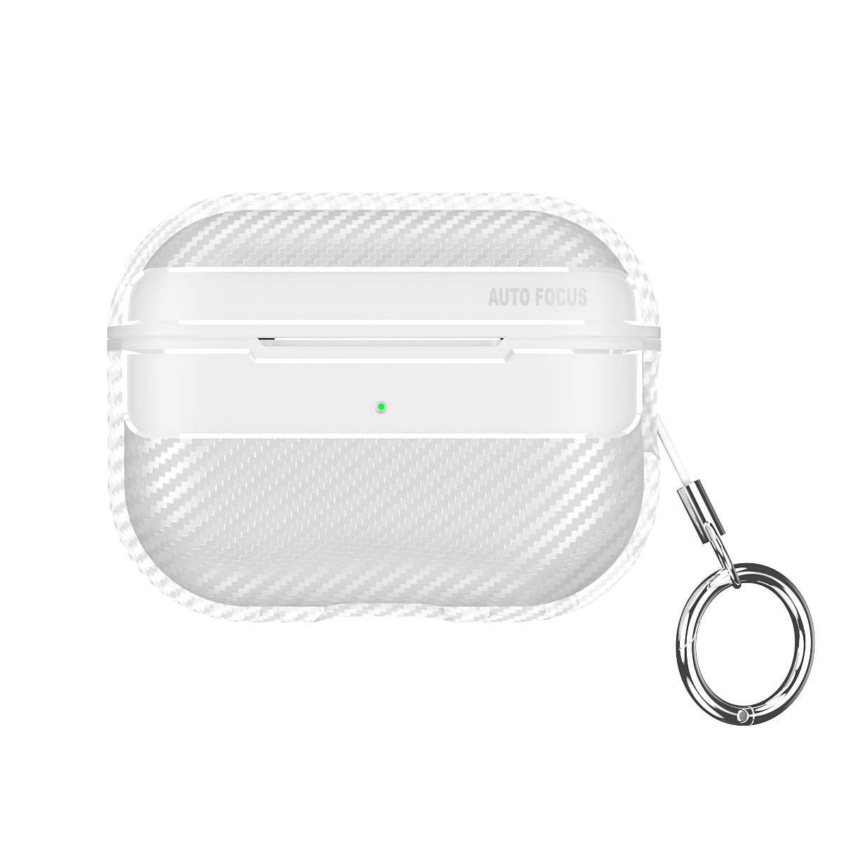 Apple AirPods Pro 2 Carbon Firbre Case with Carabiner - Frosted Clear