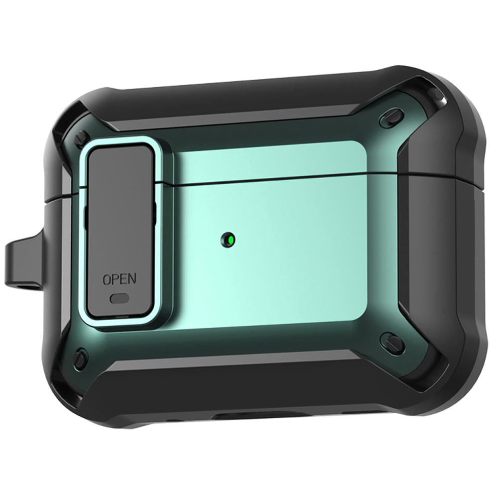Apple AirPods Pro 3 Rugged Armor Lock Case with Carabiner - Teal