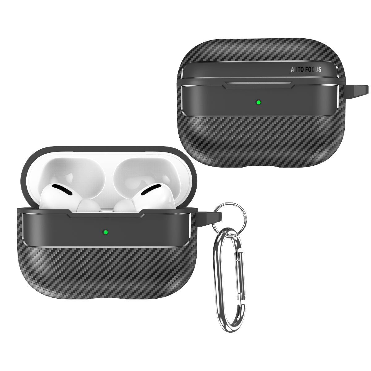 Apple AirPods Pro 3 Carbon Firbre Case with Carabiner - Black