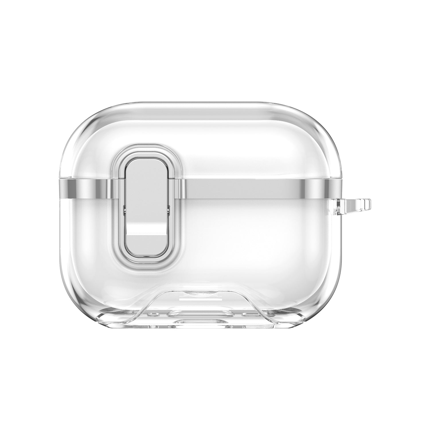 Apple AirPods Pro 3 Clear Lock TPU Protective Case with Metal Key Ring - Silver