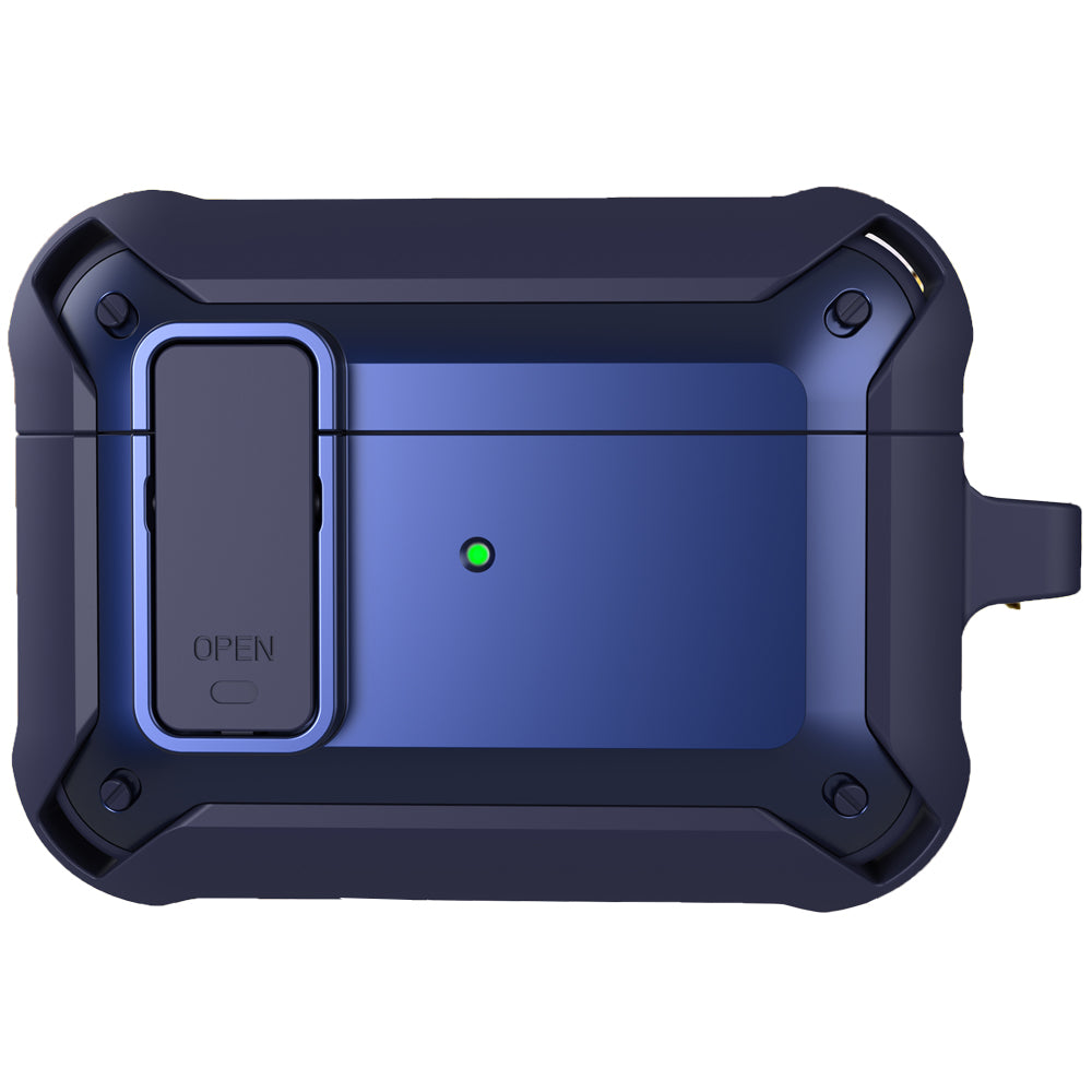 Apple AirPods Pro (1st Gen) Rugged Armor Lock Case with Carabiner - Navy