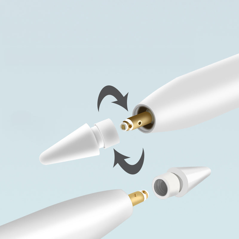 Set of 3 Apple Pencil Replacement Tips – 2B Resistance White Nibs (Original Style)