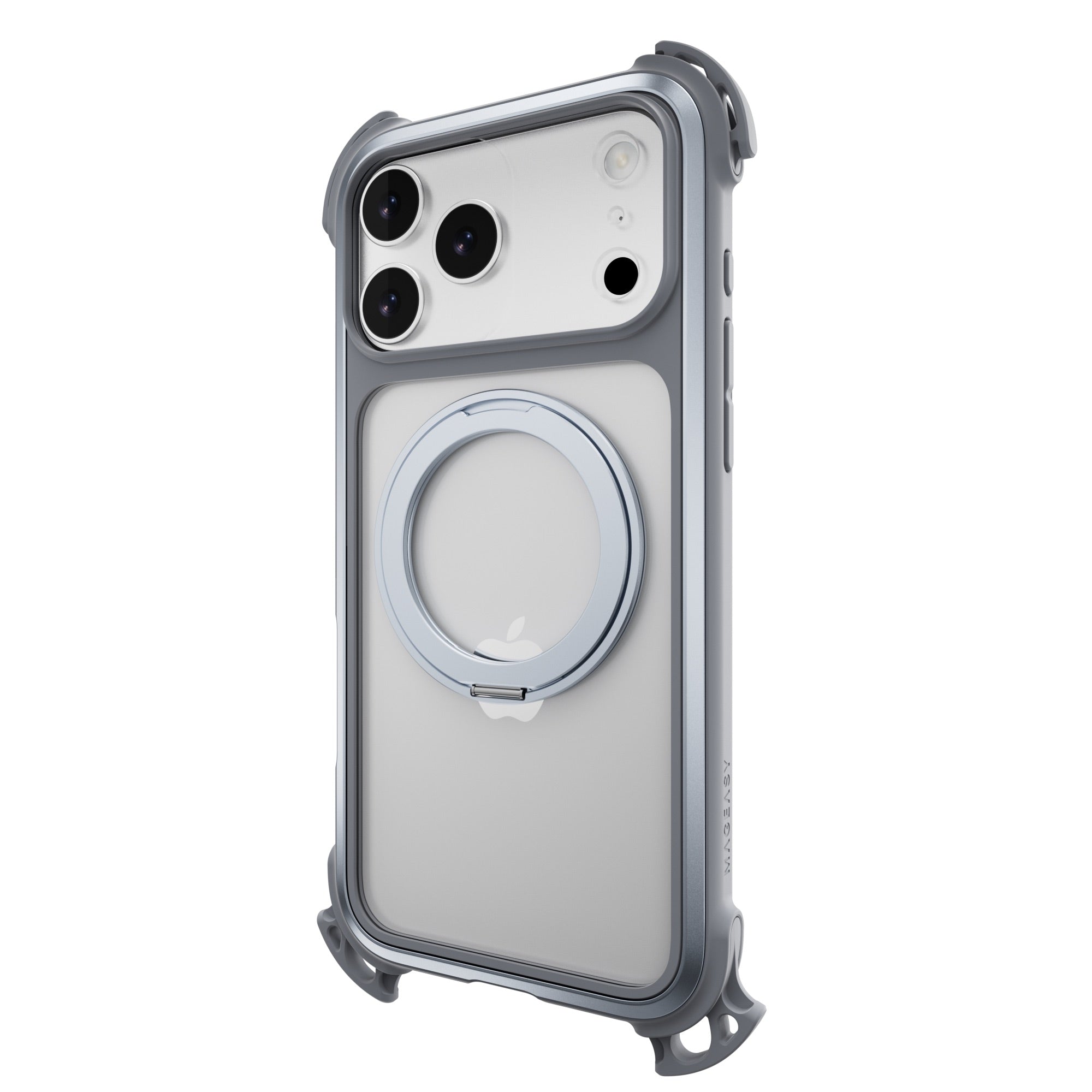 MAGEASY Odyssey Ultra M 360 Stand with Lanyard MagSafe Rugged Case - iPhone 17 Pro Max - Mist/Gray