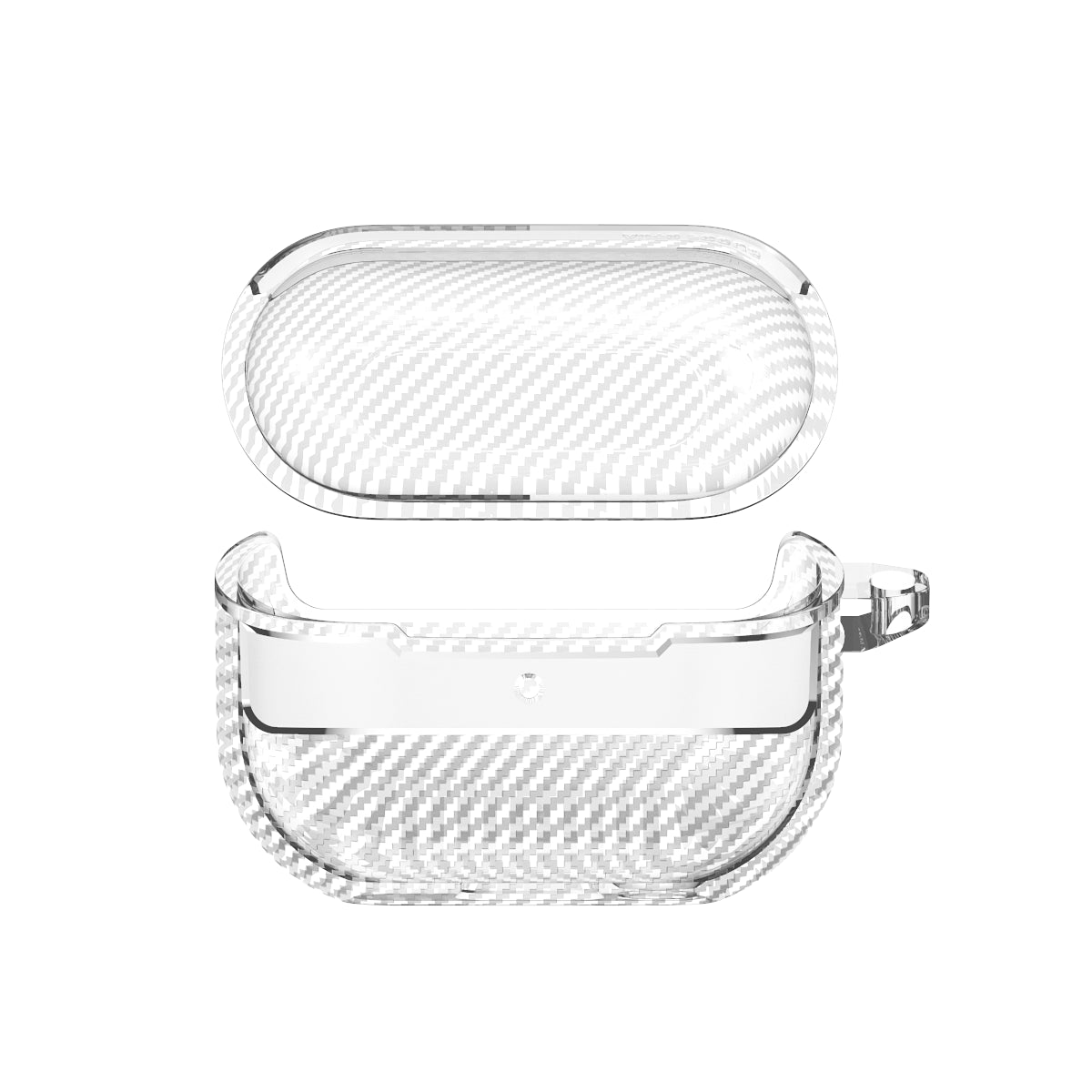 Samsung Galaxy Buds3 / Buds3Pro Carbon Firbre Case with Carabiner - Frosted Clear