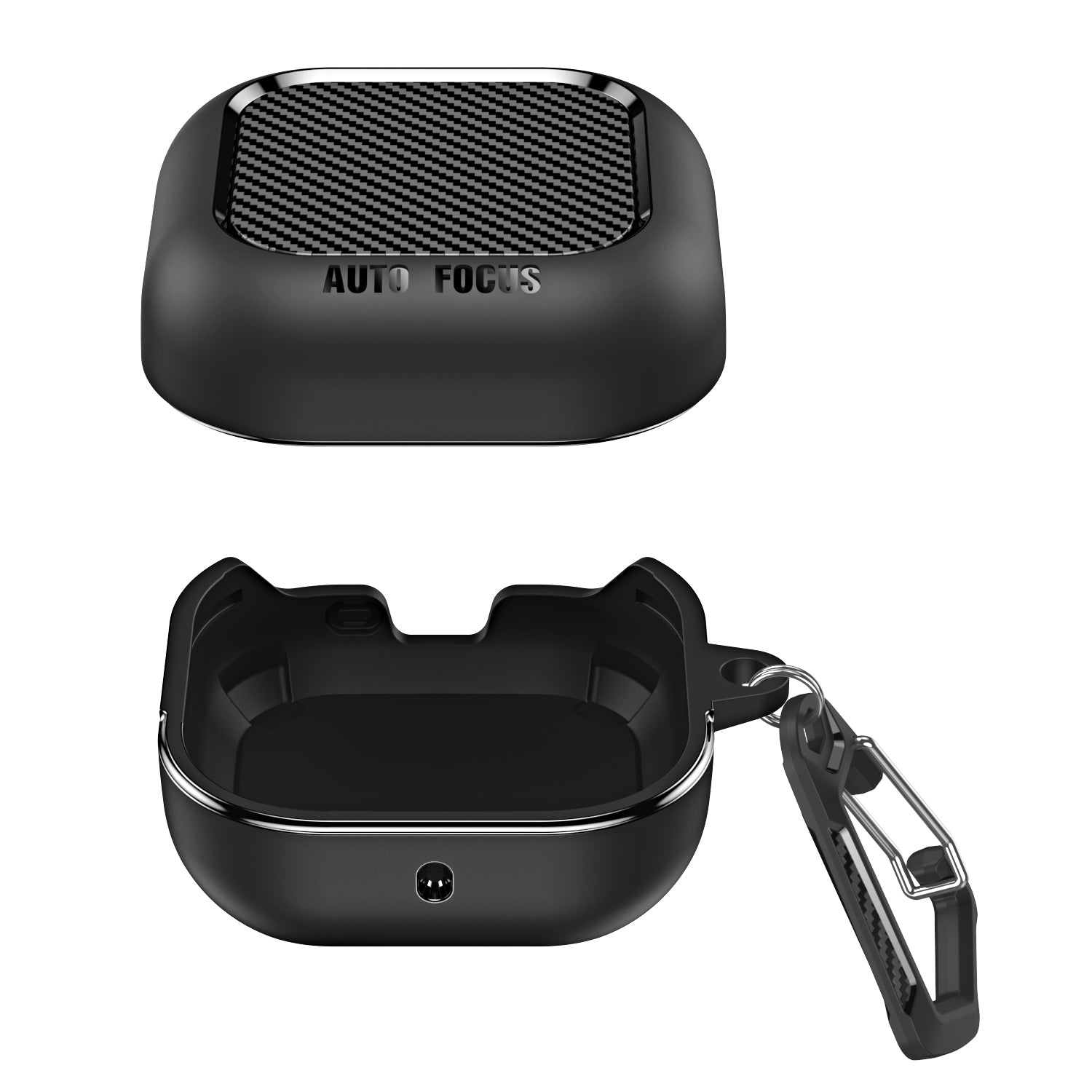 Samsung Galaxy Buds4 / Buds4Pro Carbon Firbre Case with Carabiner - Black