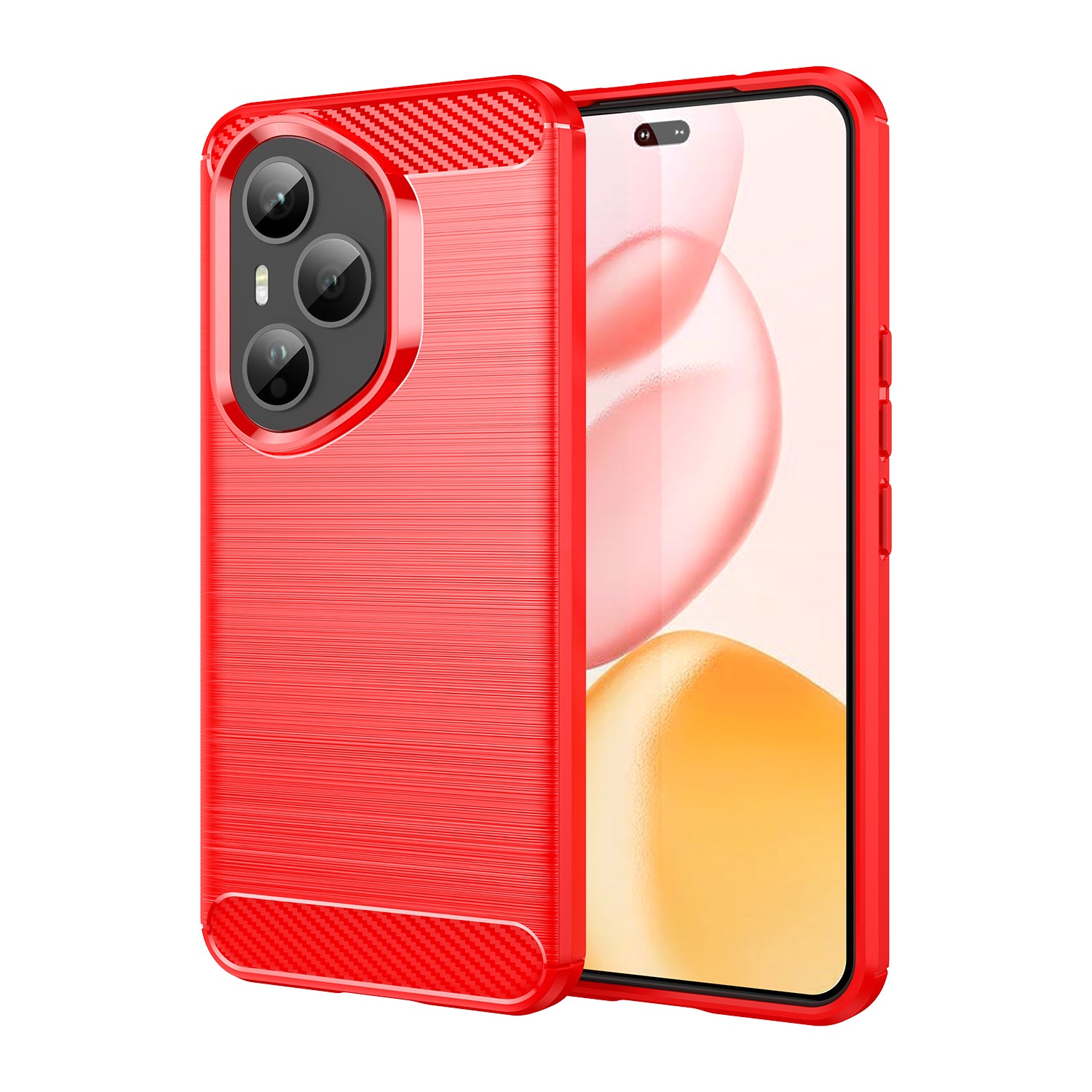 Honor 400 Pro Carbon Fibre TPU Case Slim Shockproof Cover Red