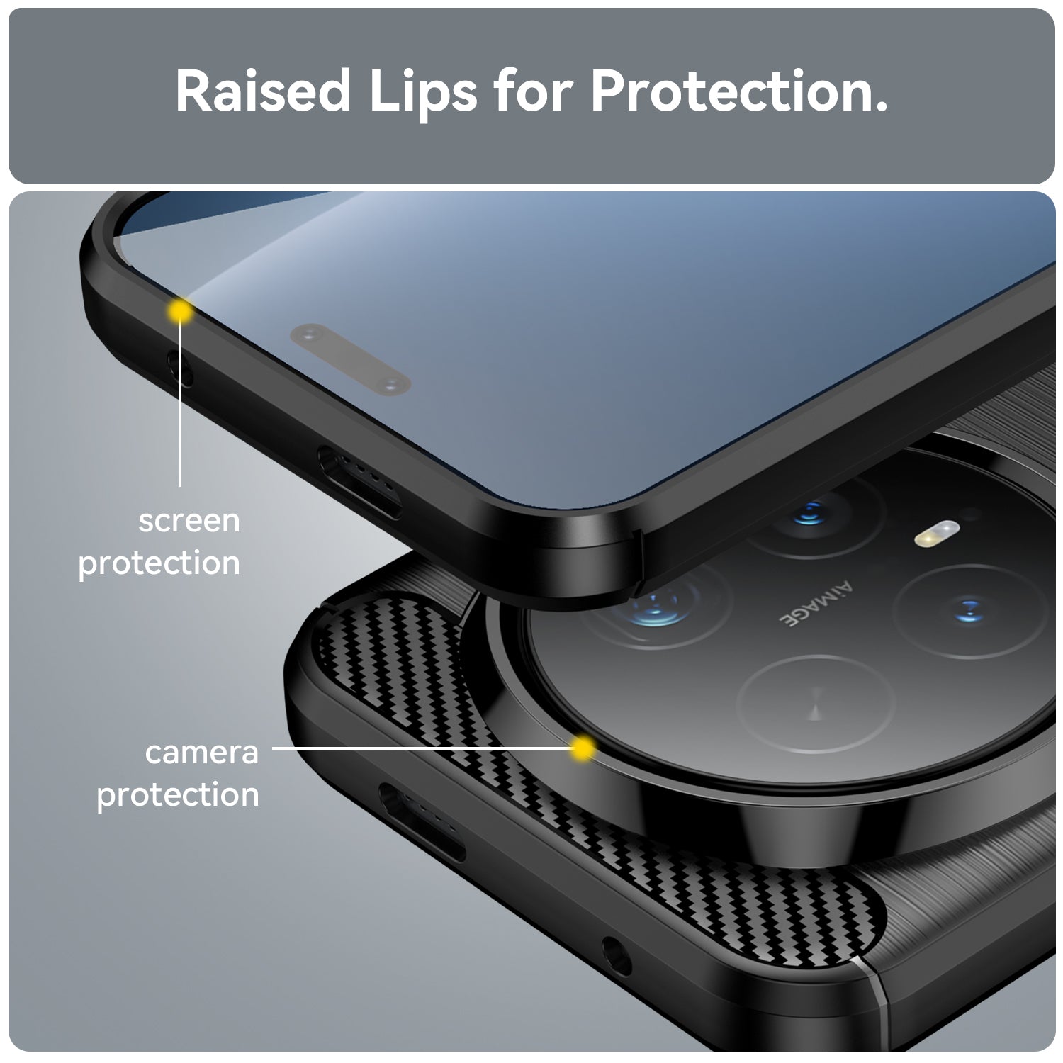 Honor Magic 8 Pro 5G Carbon Fibre TPU Case Slim Shockproof Cover Black