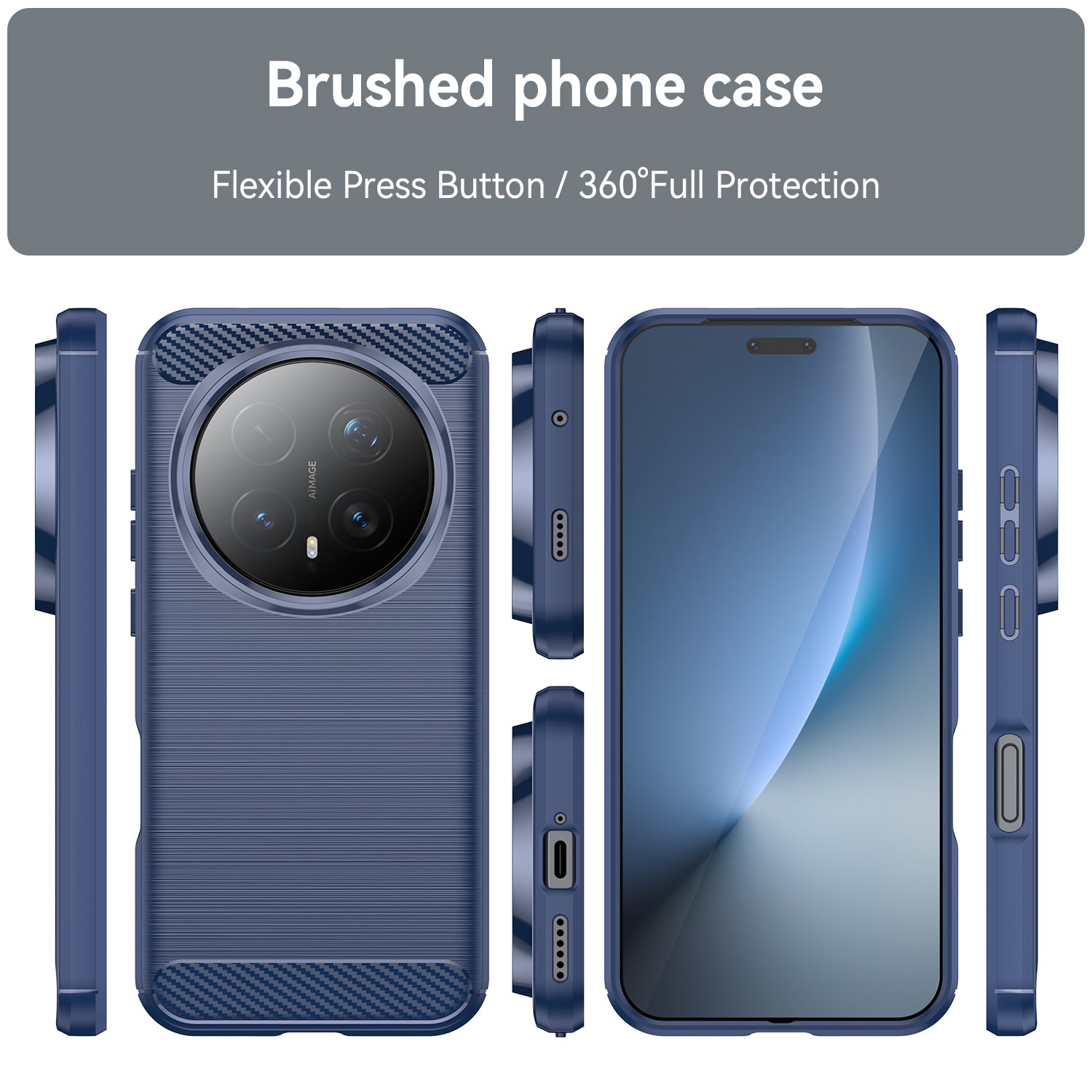 Honor Magic 8 Pro 5G Carbon Fibre TPU Case Slim Shockproof Cover Navy
