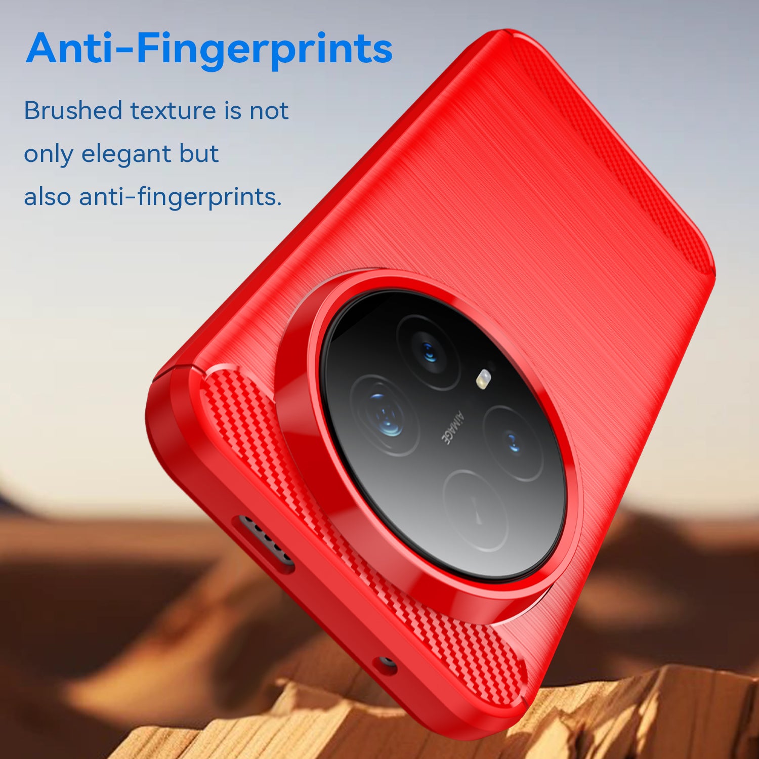Honor Magic 8 Pro 5G Carbon Fibre TPU Case Slim Shockproof Cover Red