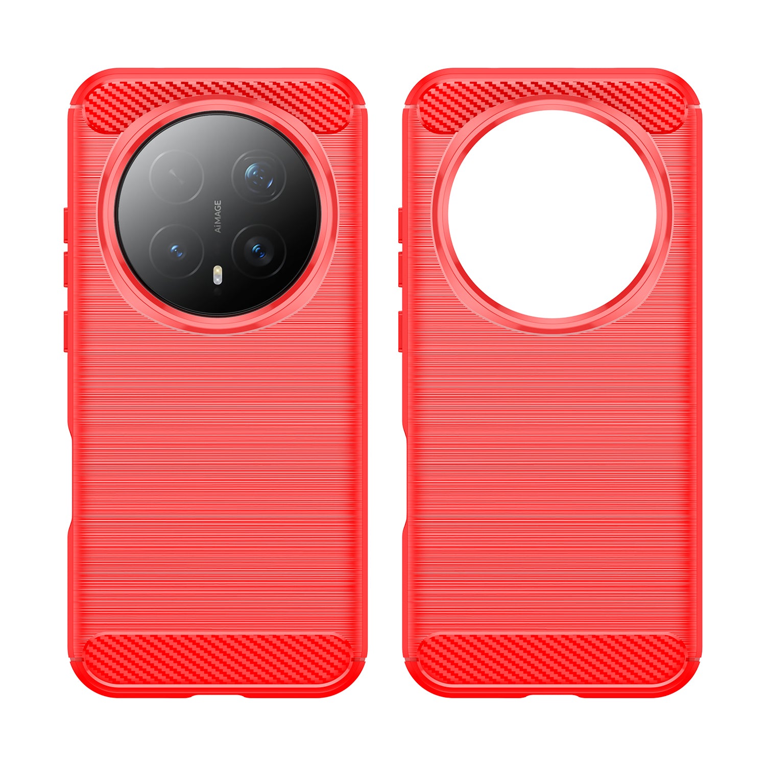 Honor Magic 8 Pro 5G Carbon Fibre TPU Case Slim Shockproof Cover Red