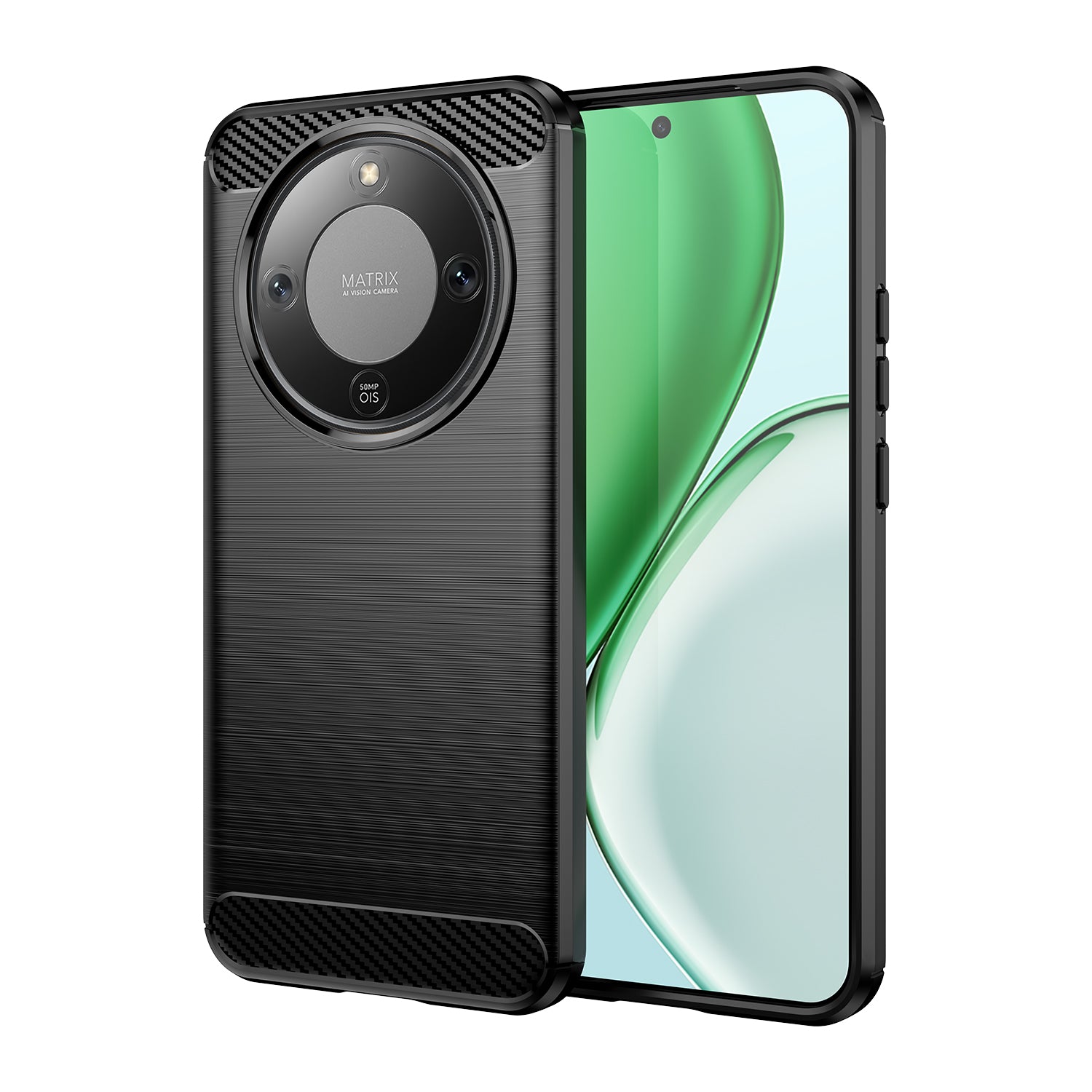 Honor X9d 5G Carbon Fibre TPU Case Slim Shockproof Cover Black