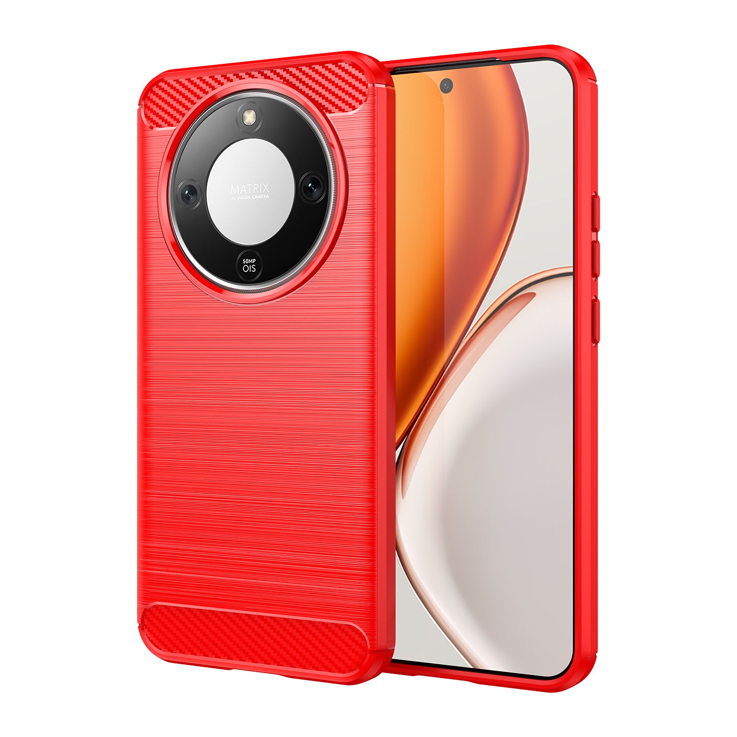 Honor X9d 5G Carbon Fibre TPU Case Slim Shockproof Cover Red
