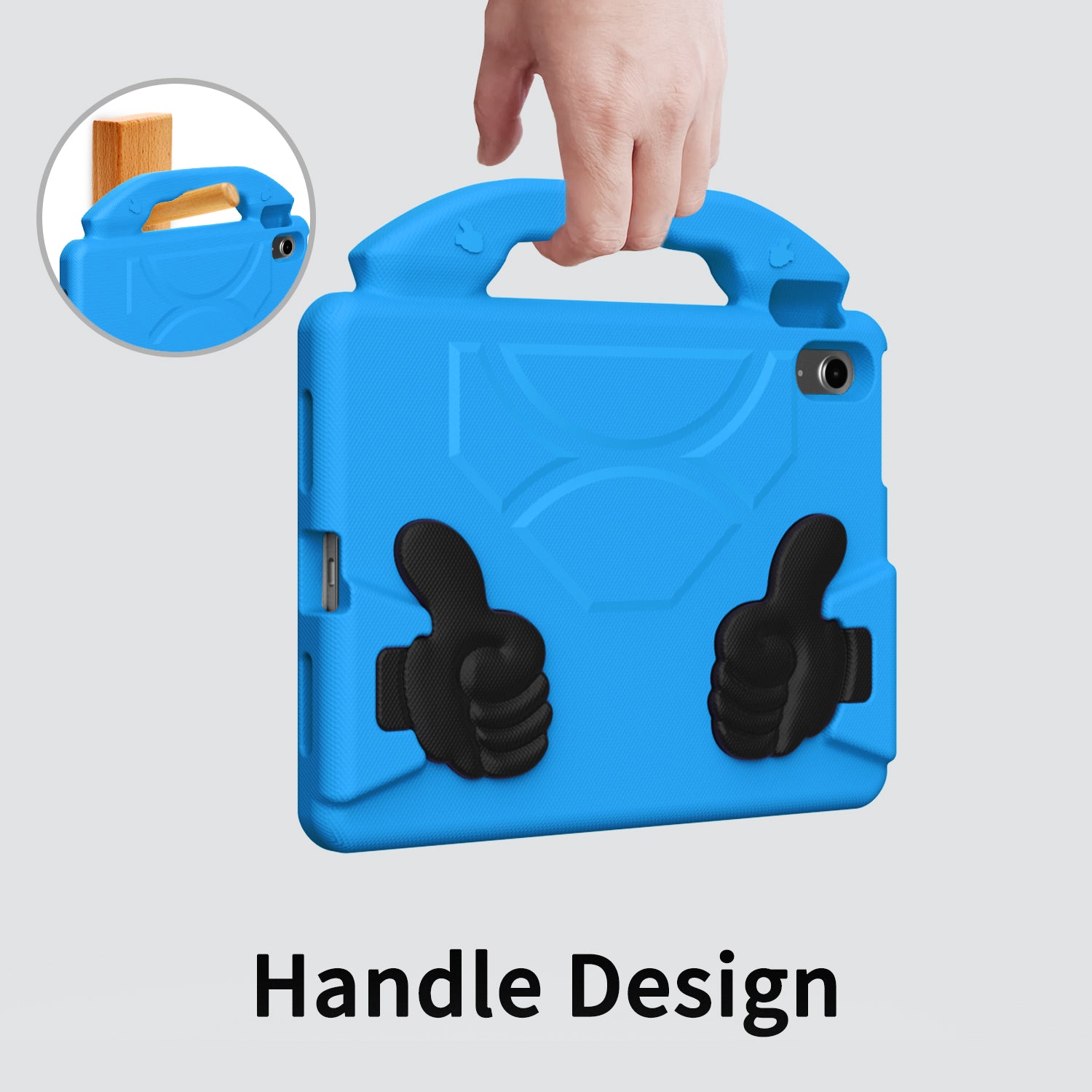 iPad 11 (A16, 2024) / iPad 10 / iPad Air 11"(M4-M2) Kids EVA Shockproof Thumb Stand Case (Blue)