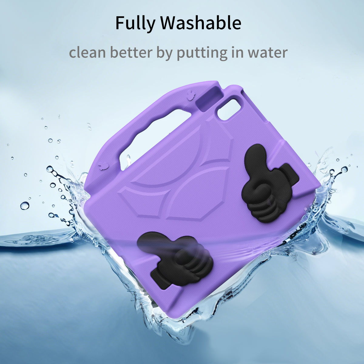 iPad 11 (A16, 2024) / iPad 10 / iPad Air 11"(M4-M2) Kids EVA Shockproof Thumb Stand Case (Purple)