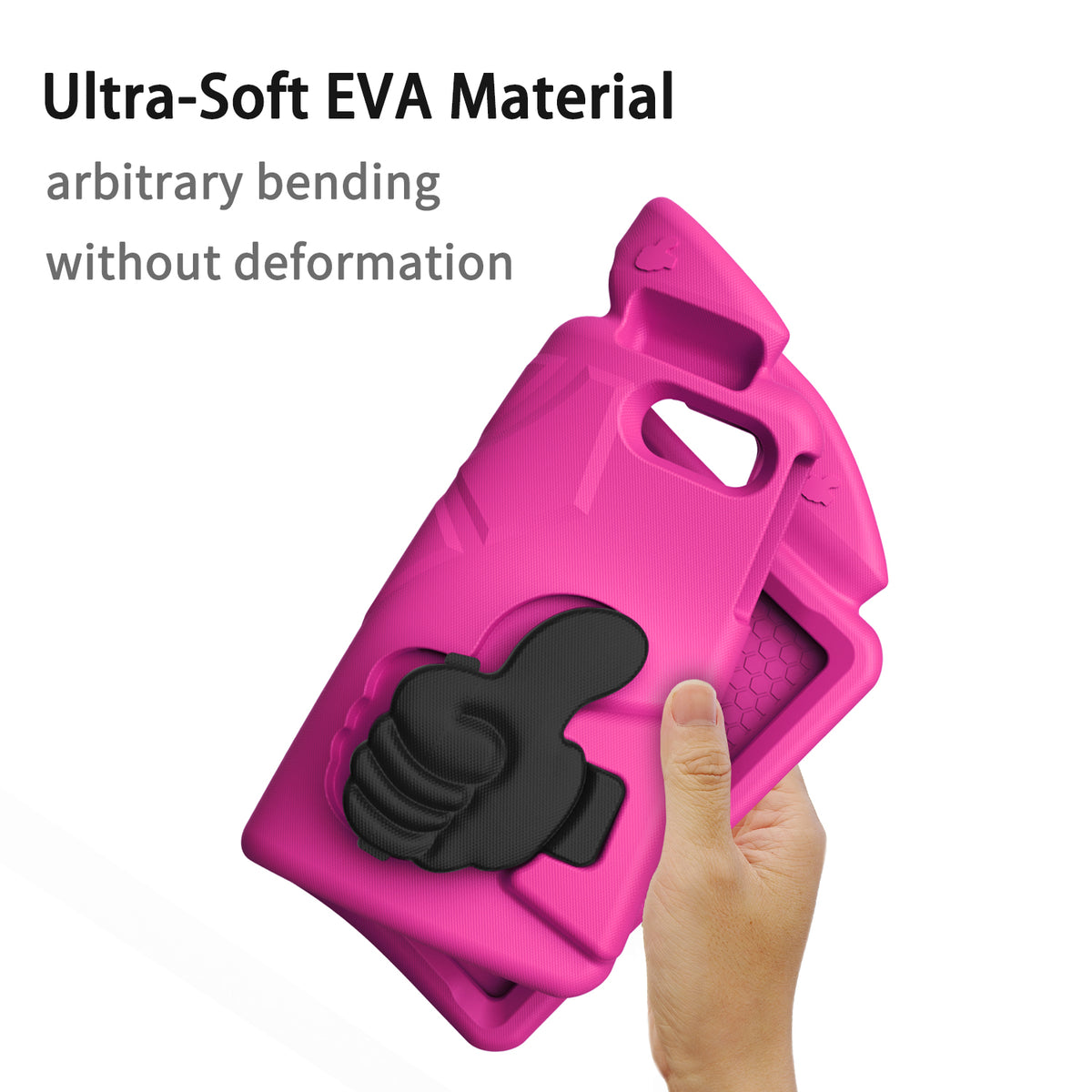 iPad 11 (A16, 2024) / iPad 10 / iPad Air 11"(M4-M2) Kids EVA Shockproof Thumb Stand Case (Rose)