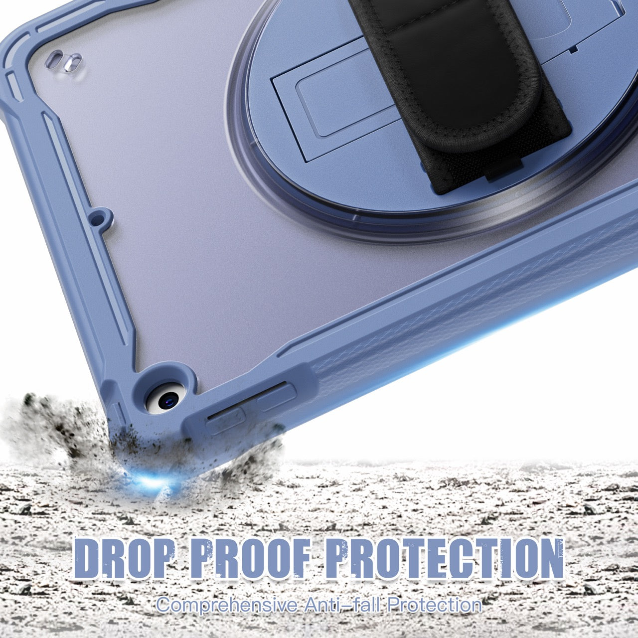 iPad 10.2" (7th/8th/9th Gen) Rugged Case - 360° Stand, Hand & Shoulder Strap - Shockproof - Lavender