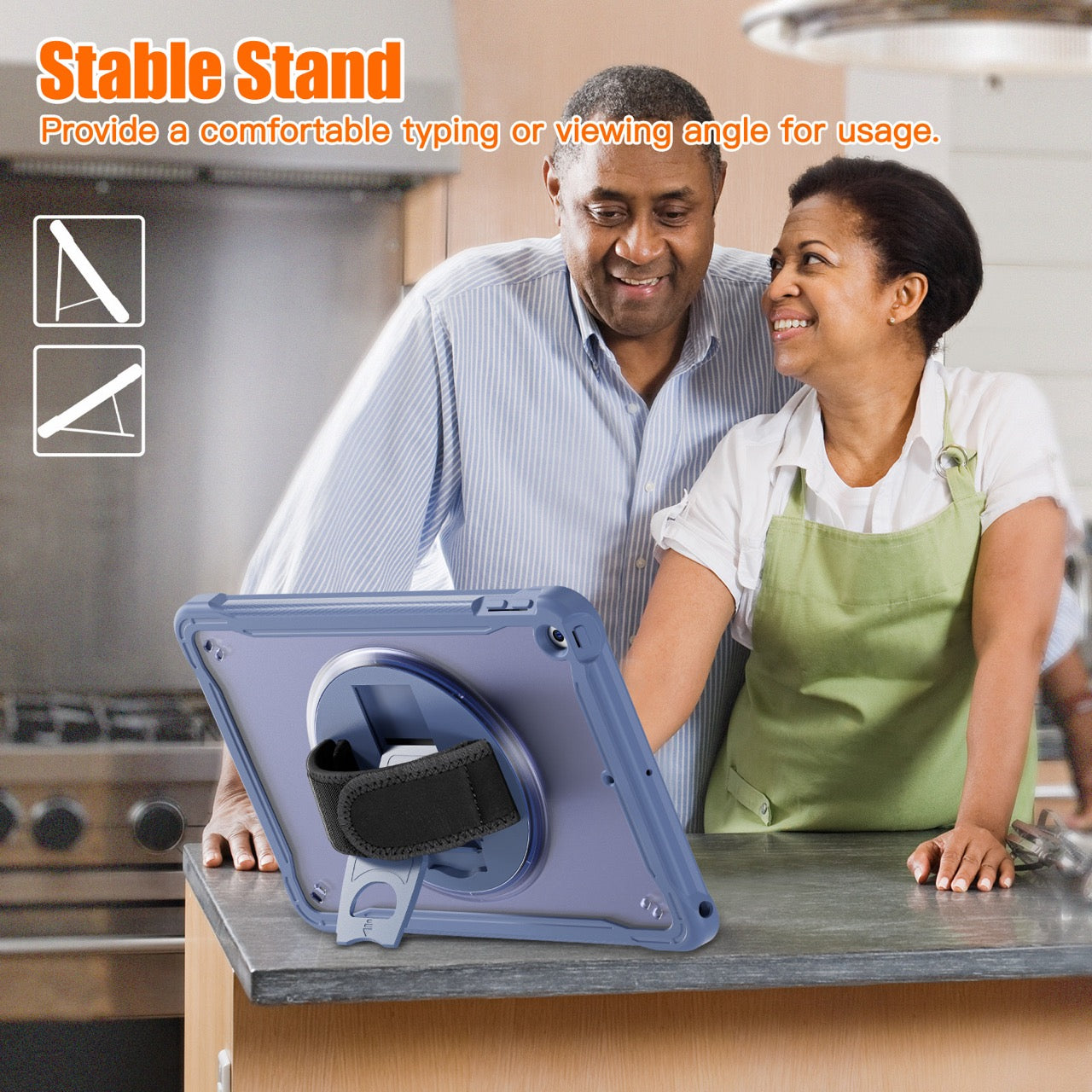 iPad 10.2" (7th/8th/9th Gen) Rugged Case - 360° Stand, Hand & Shoulder Strap - Shockproof - Lavender