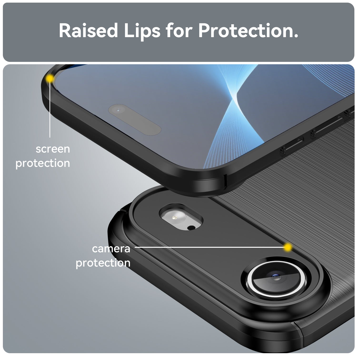 iPhone Air Carbon Fibre TPU Case Slim Shockproof Cover Black