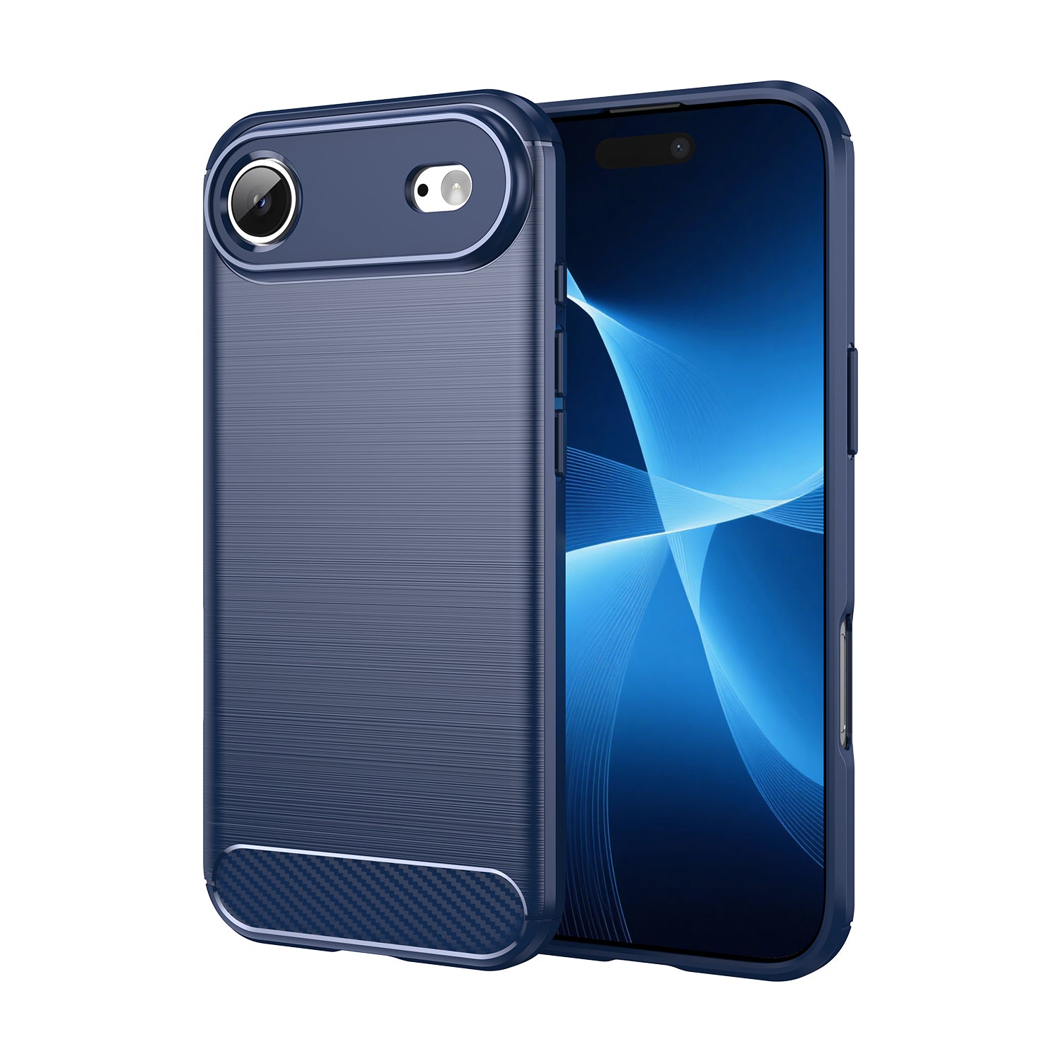 iPhone Air Carbon Fibre TPU Case Slim Shockproof Cover Navy