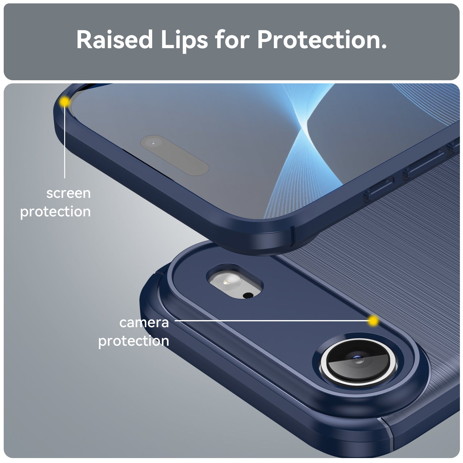 iPhone Air Carbon Fibre TPU Case Slim Shockproof Cover Navy