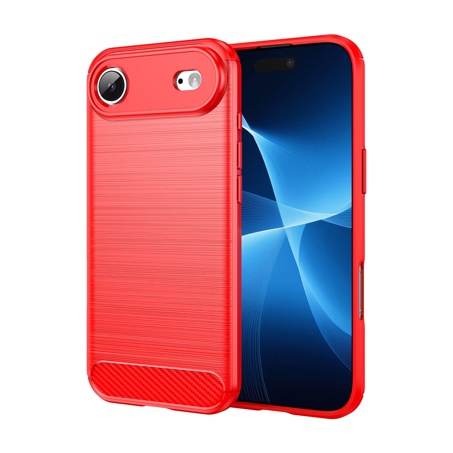 iPhone Air Carbon Fibre TPU Case Slim Shockproof Cover Red