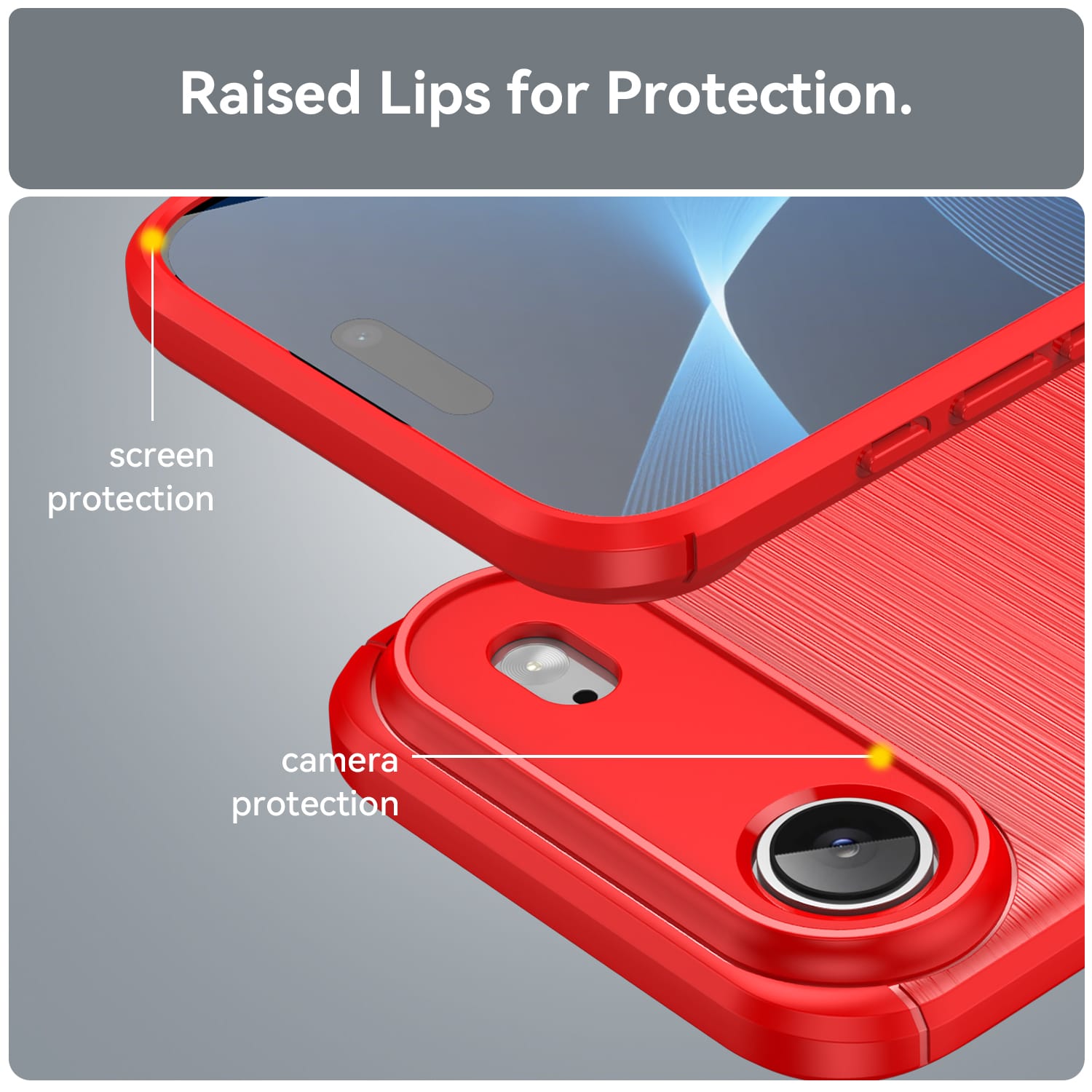 iPhone Air Carbon Fibre TPU Case Slim Shockproof Cover Red