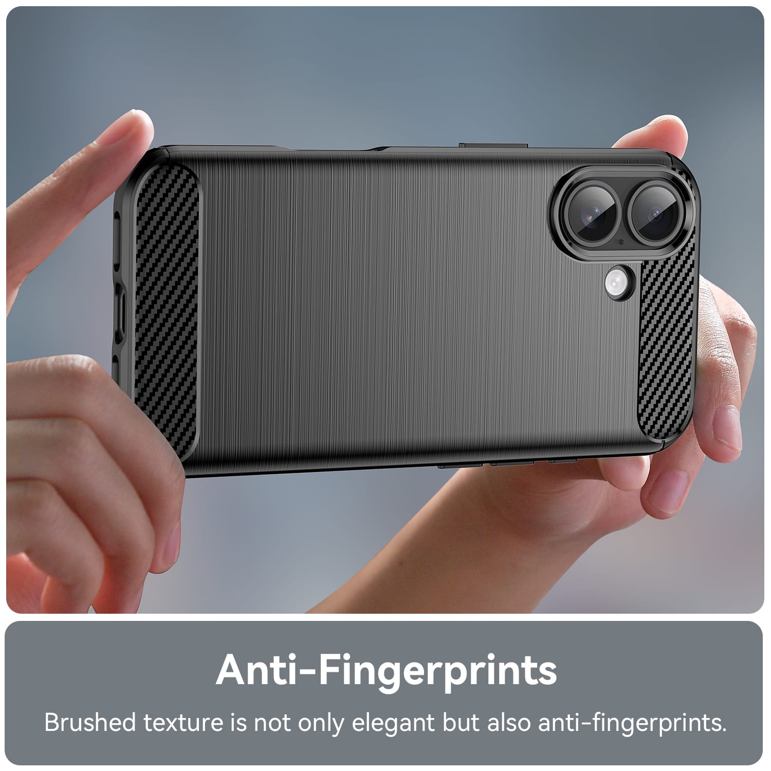 iPhone 17 Carbon Fibre TPU Case Slim Shockproof Cover Black