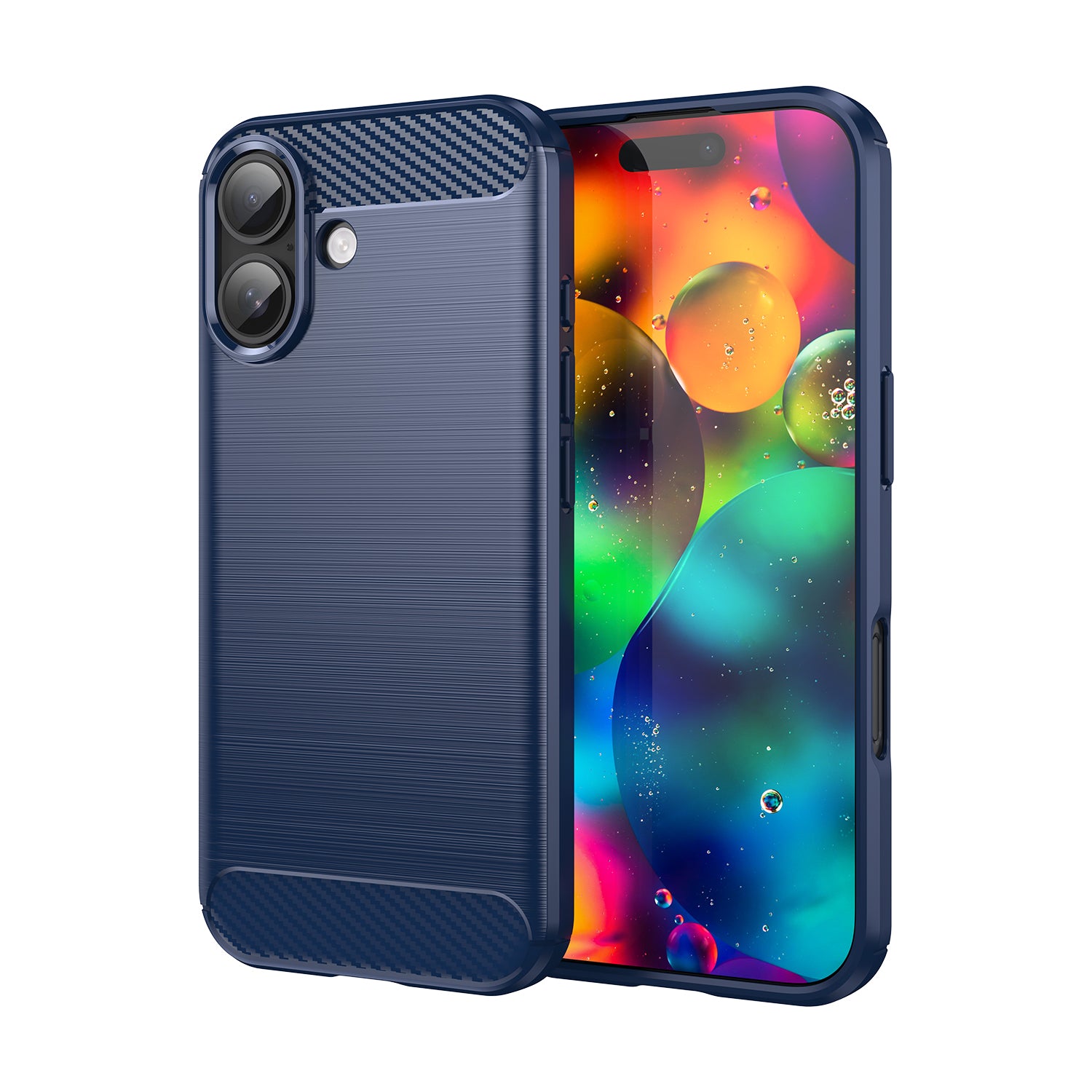 iPhone 17 Carbon Fibre TPU Case Slim Shockproof Cover Navy